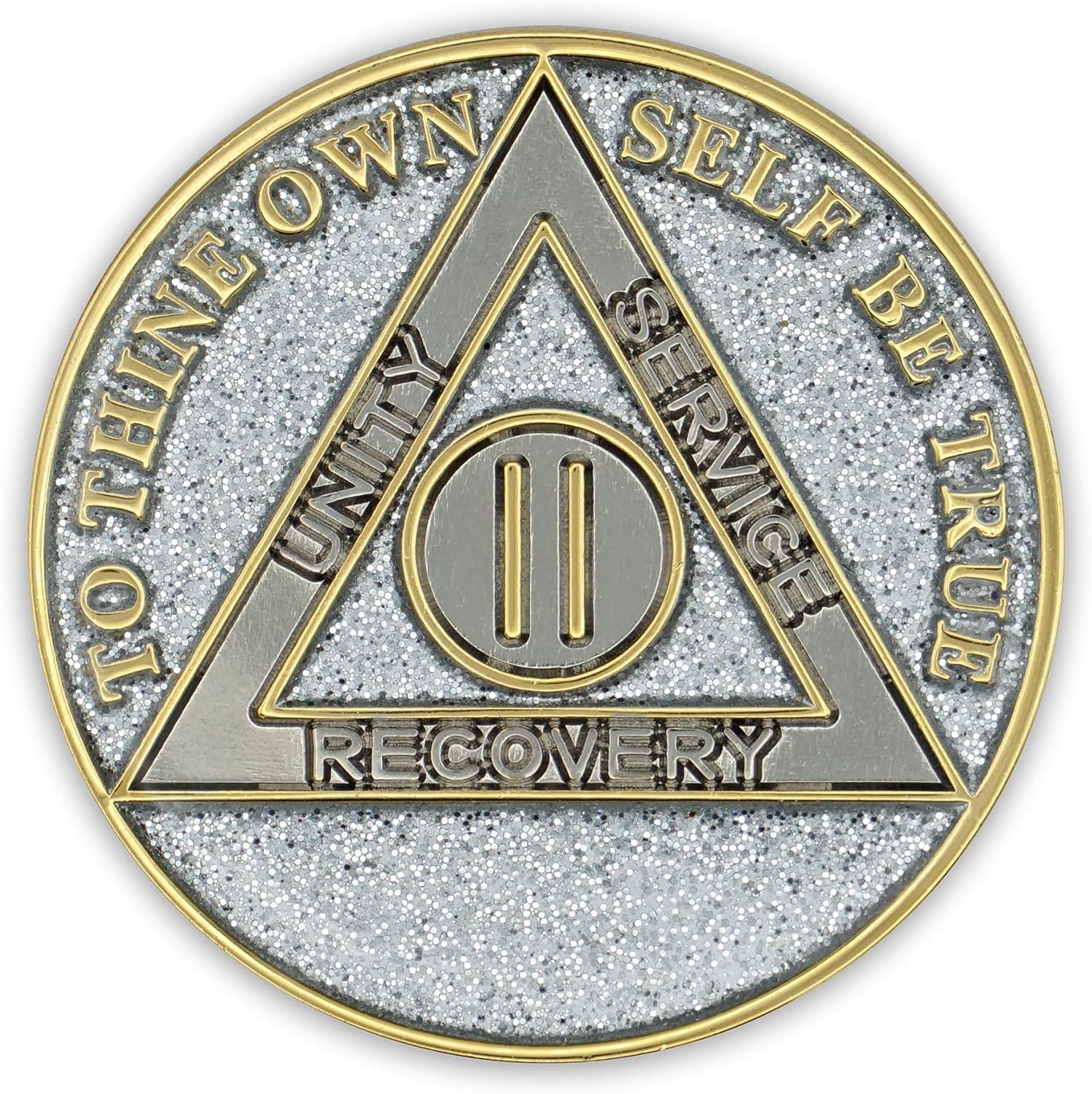 34mm Standard Size AA Medallion Keychain - Tri-Plate Chip/Coin/Token Holder  - Gold