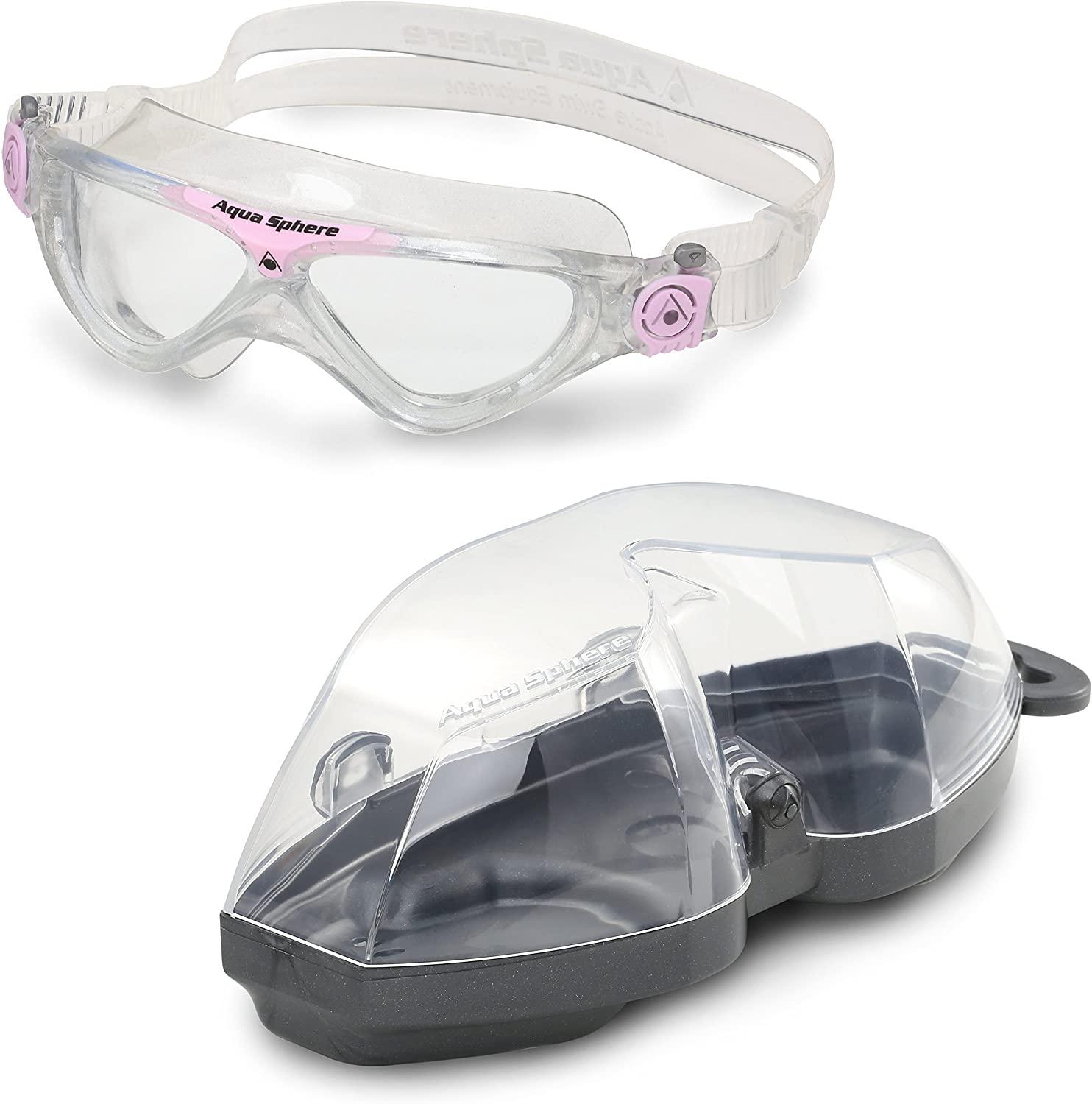 Aquasphere Vista Junior Swimming Goggles 180 Degree Vision Leak Free Seal Anti Fog Pink