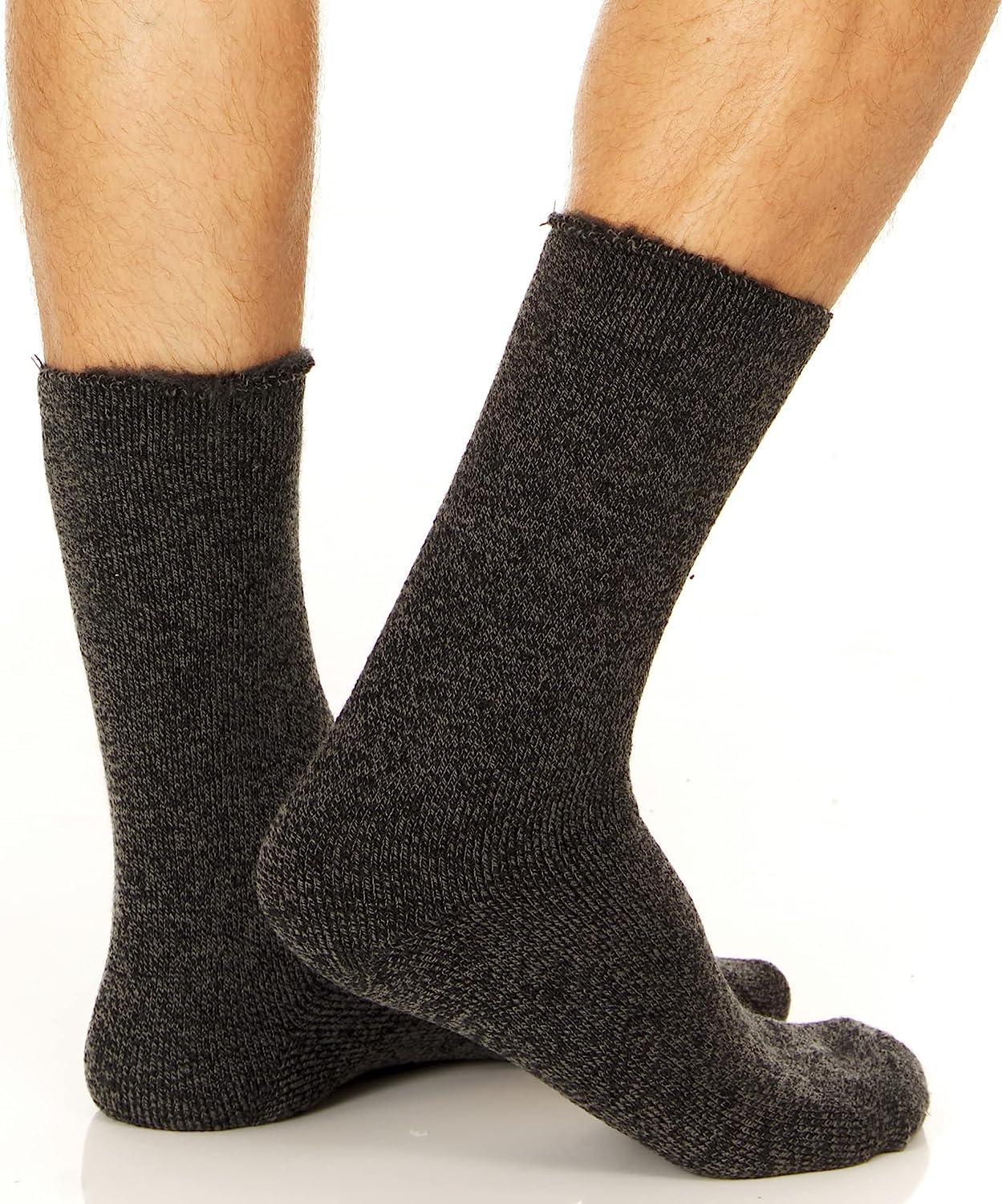 UNIQUE STYLES ASFOOR Set of 3 Thermal Socks for Men Heated Cold Weather  Socks Men Warm Insulated Socks for Winter 7-12 Black/Charcoal/Dark Grey
