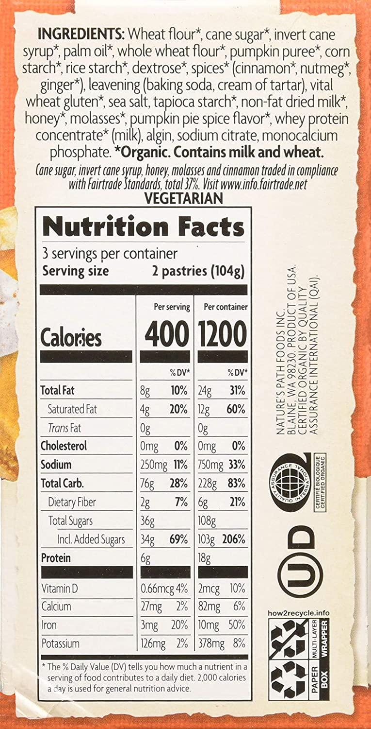 Natures Path Toaster Pastry Pumpkin Pie Frosted, 11 oz