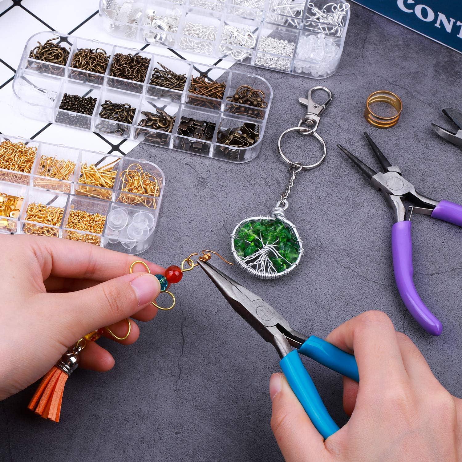Jewelry Making Kit Jewelry Tools Ring Sizer Measuring Tools Kit Jewelry Pliers Jewelry Findings for Jewelry Repair and Making Jewelry Making