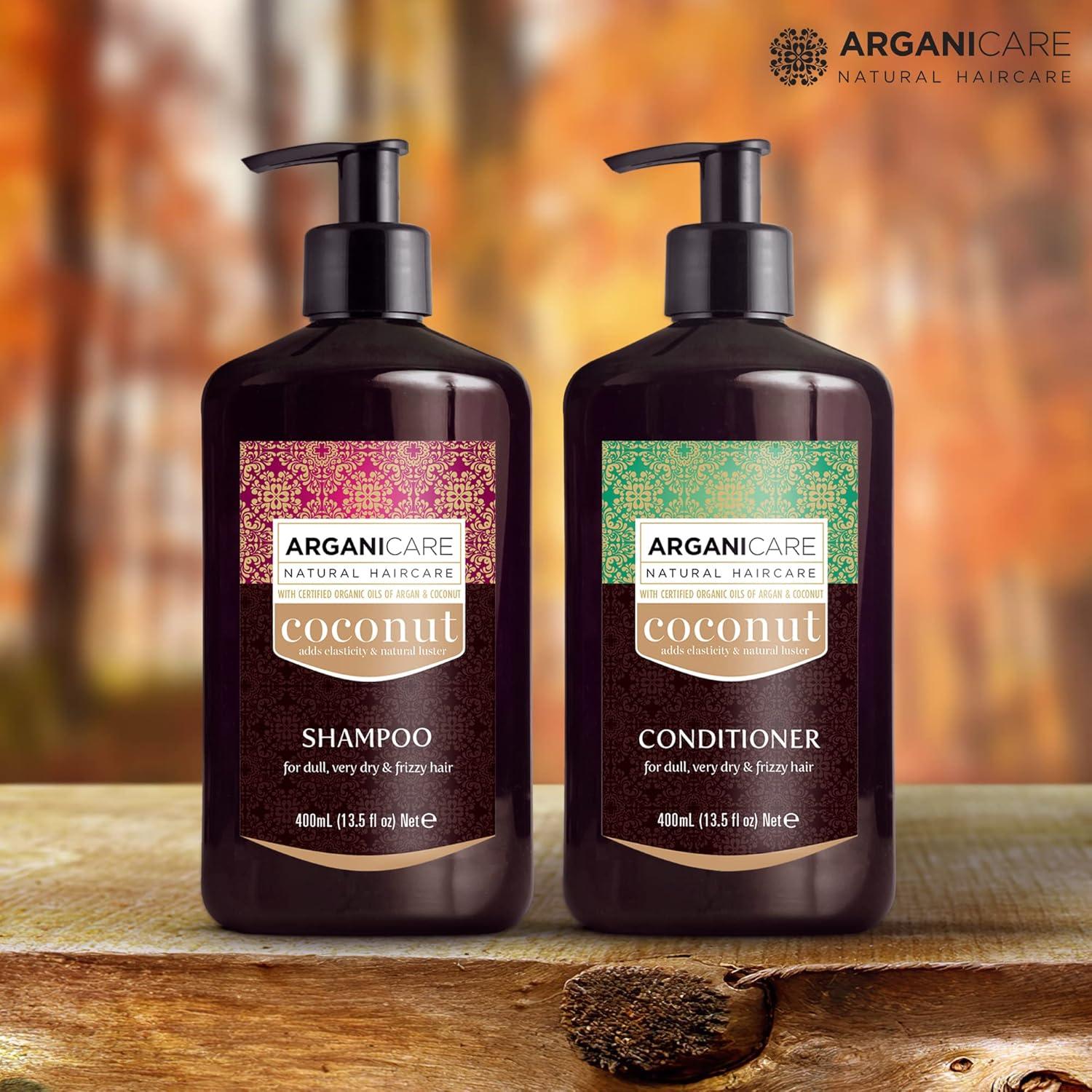 Arganicare Natural Coconut Shampoo & Conditioner Set - Deep Conditioner for  Dry Frizzy Hair with Organic Argan Oil & Shea Moisture | 27 Fl Oz | Buy Now  with Express International Delivery | GoSupps.com