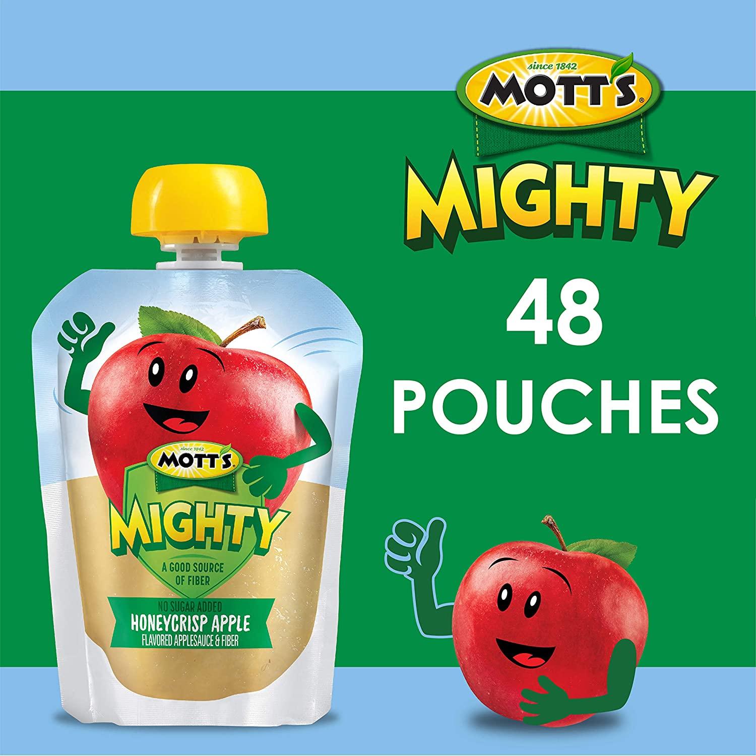 Mott's Mighty Honeycrisp Apple Applesauce,3.2 oz clear pouches (Pack of