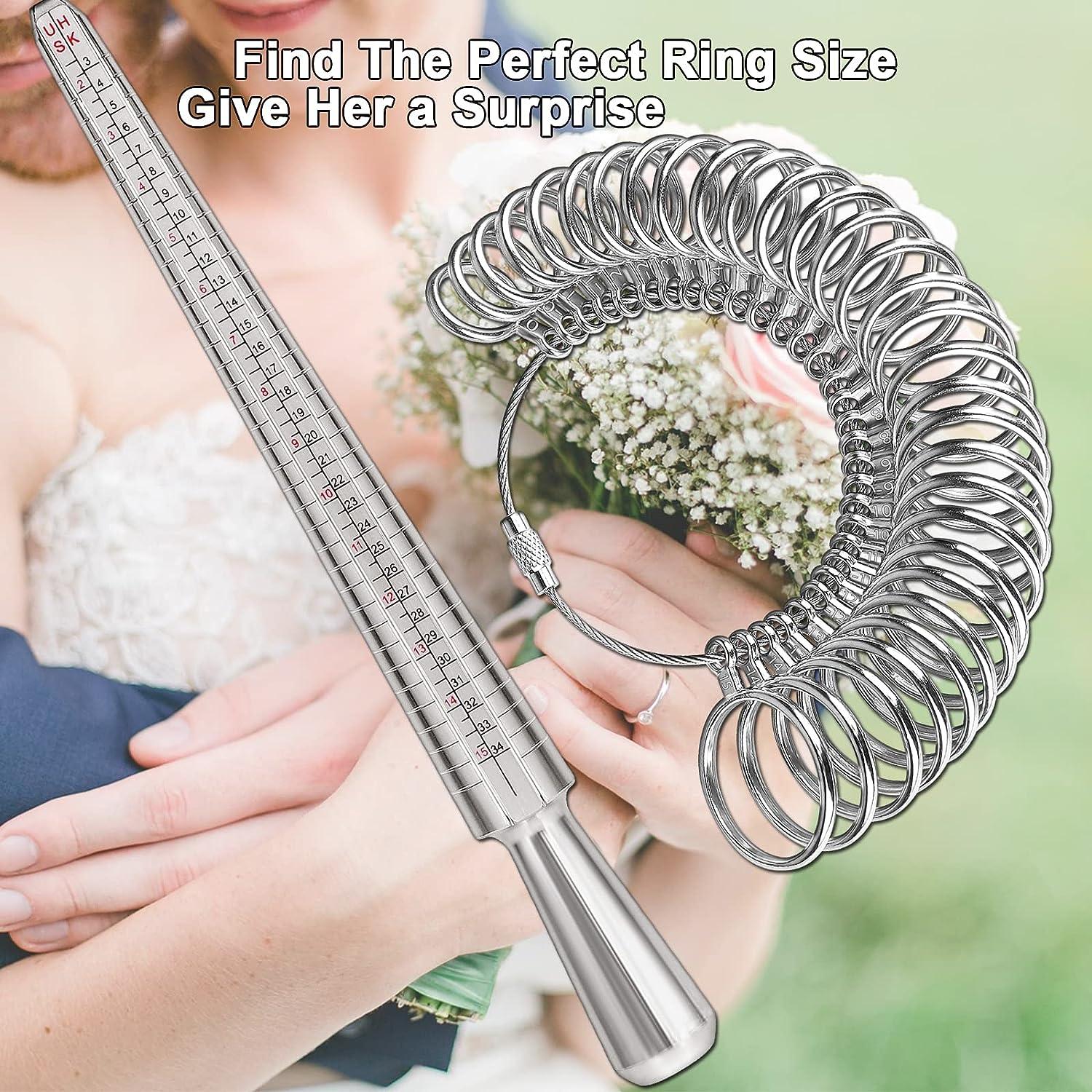 Ring Sizer Measuring Tool with Ring Mandrel & Ring Sizer Guage, Four Stick  Mandrel and Ring Gauge Finger Sizing Tool USA Rings Size for Jewelry