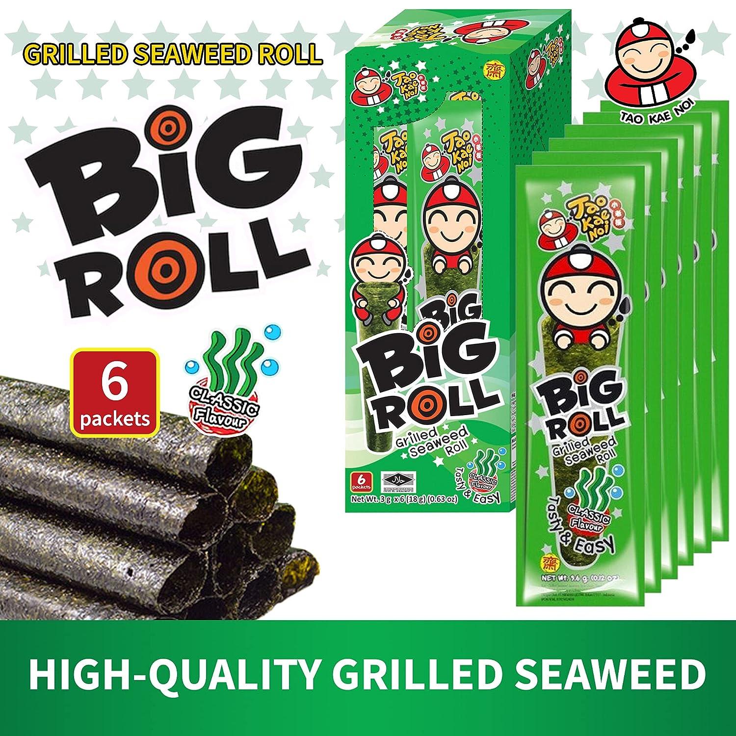 Tao Kae Noi Big Roll Grilled Seaweed Snacks Original Flavor Nori