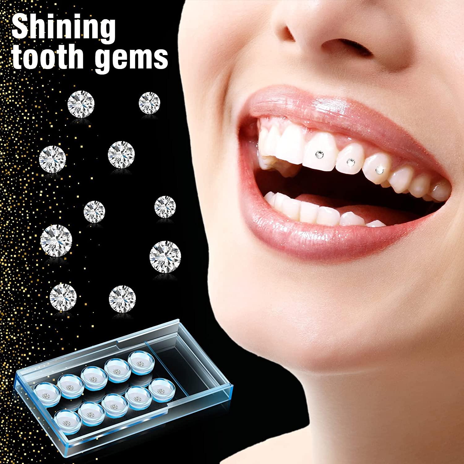 25 Pieces Tooth Gem Kit Tooth Jewelry Kit Fashionable Removable Tooth  Ornaments Artificial Crystal Tooth Ornaments for Reflective Teeth Ornament