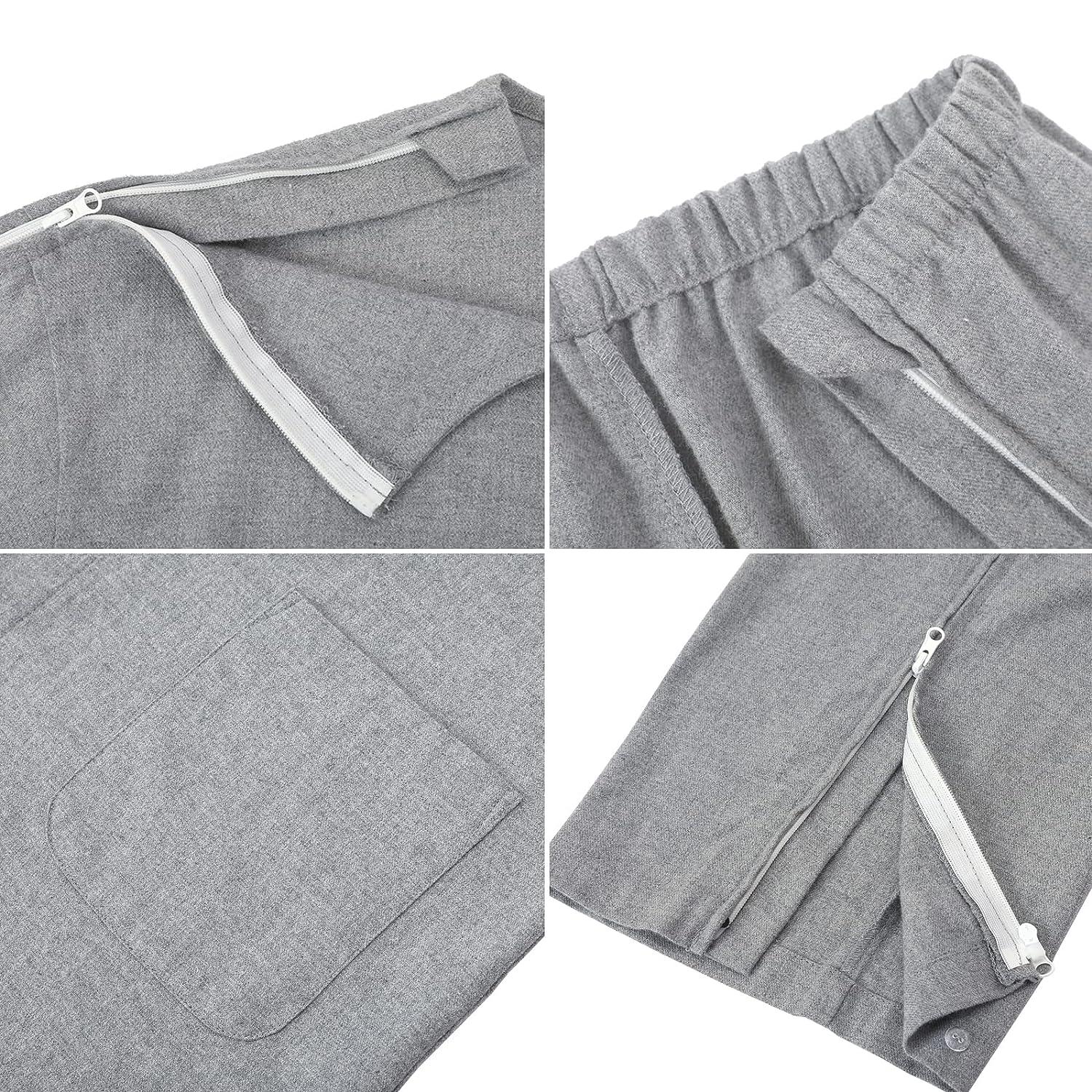 YOSINISO Bedridden Patient Clothing, Double-Opening Zipper Tearaway ...