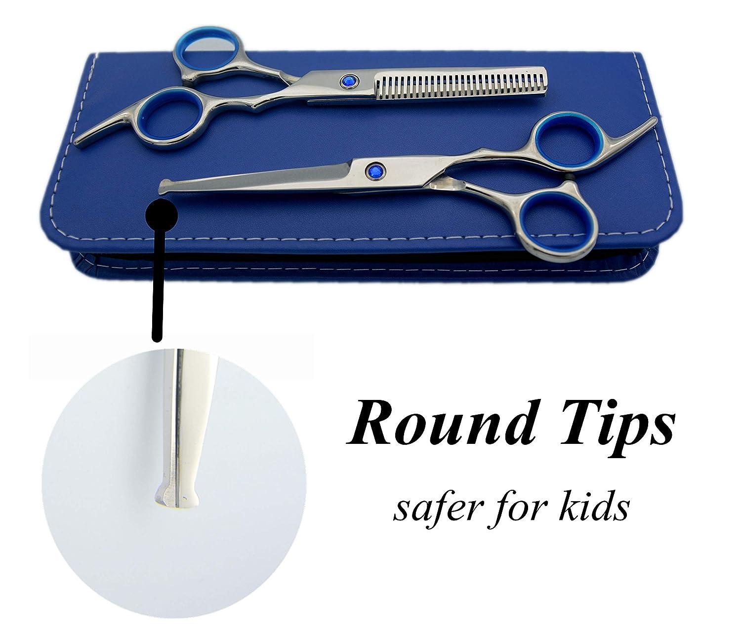 LIGICKY Baby Hair Cutting Scissors Set Professional Safety Round Tip