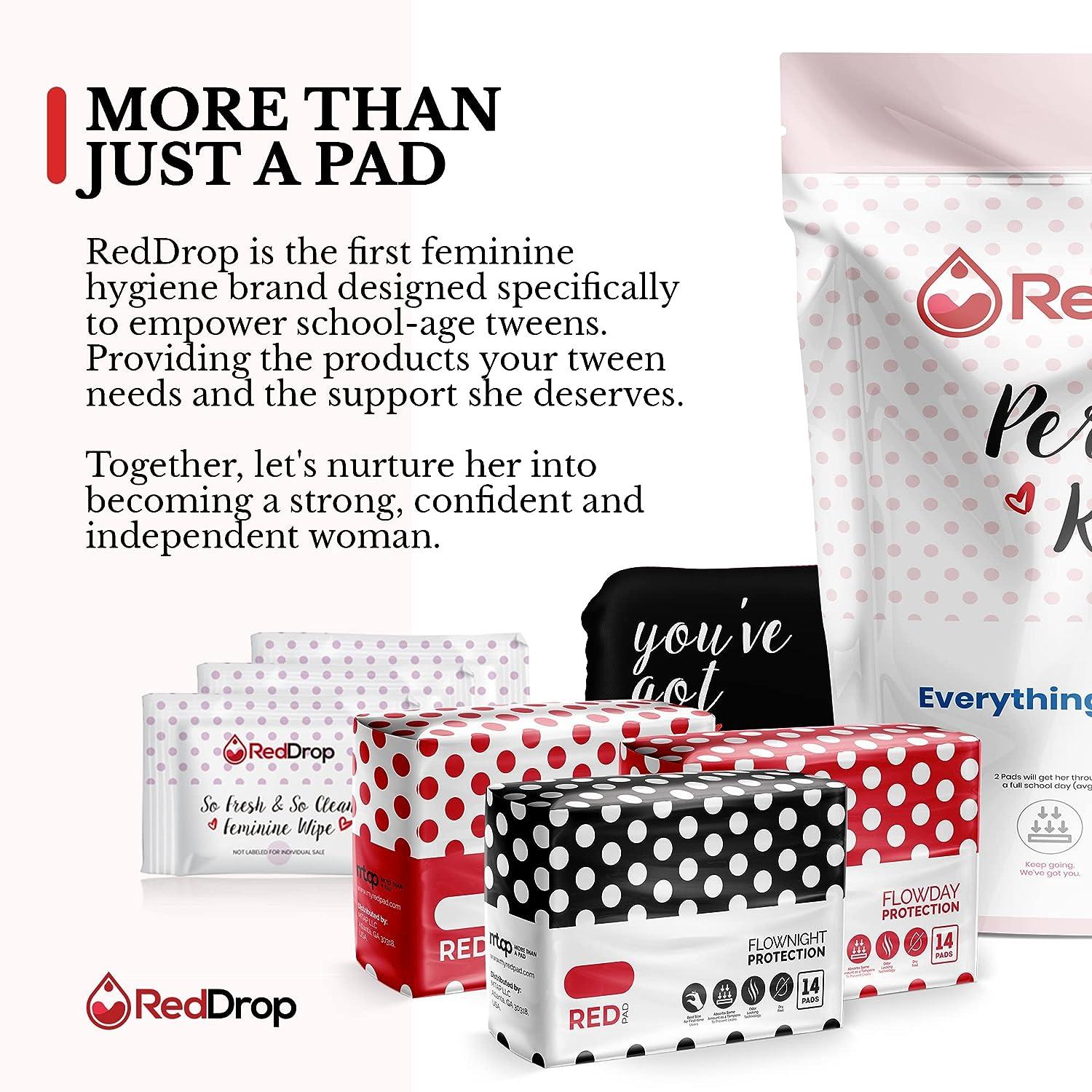 RedDrop 72 PC Period Kit for Tweens Comfort Fit Feminine Pads