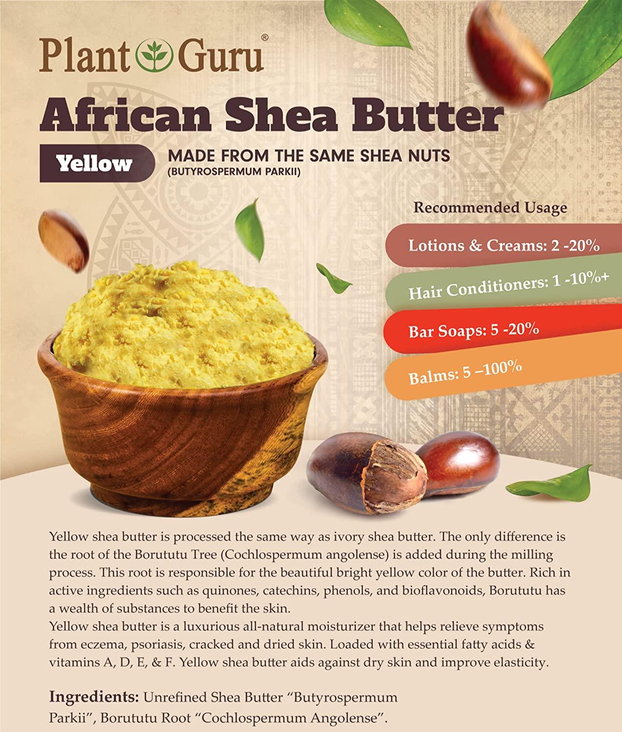 South Beach Crafts 100% Raw Unrefined Shea Butter African Grade A 1 Pound (16 oz) for Shea Creams, Soap Making, Skin, Hair and More