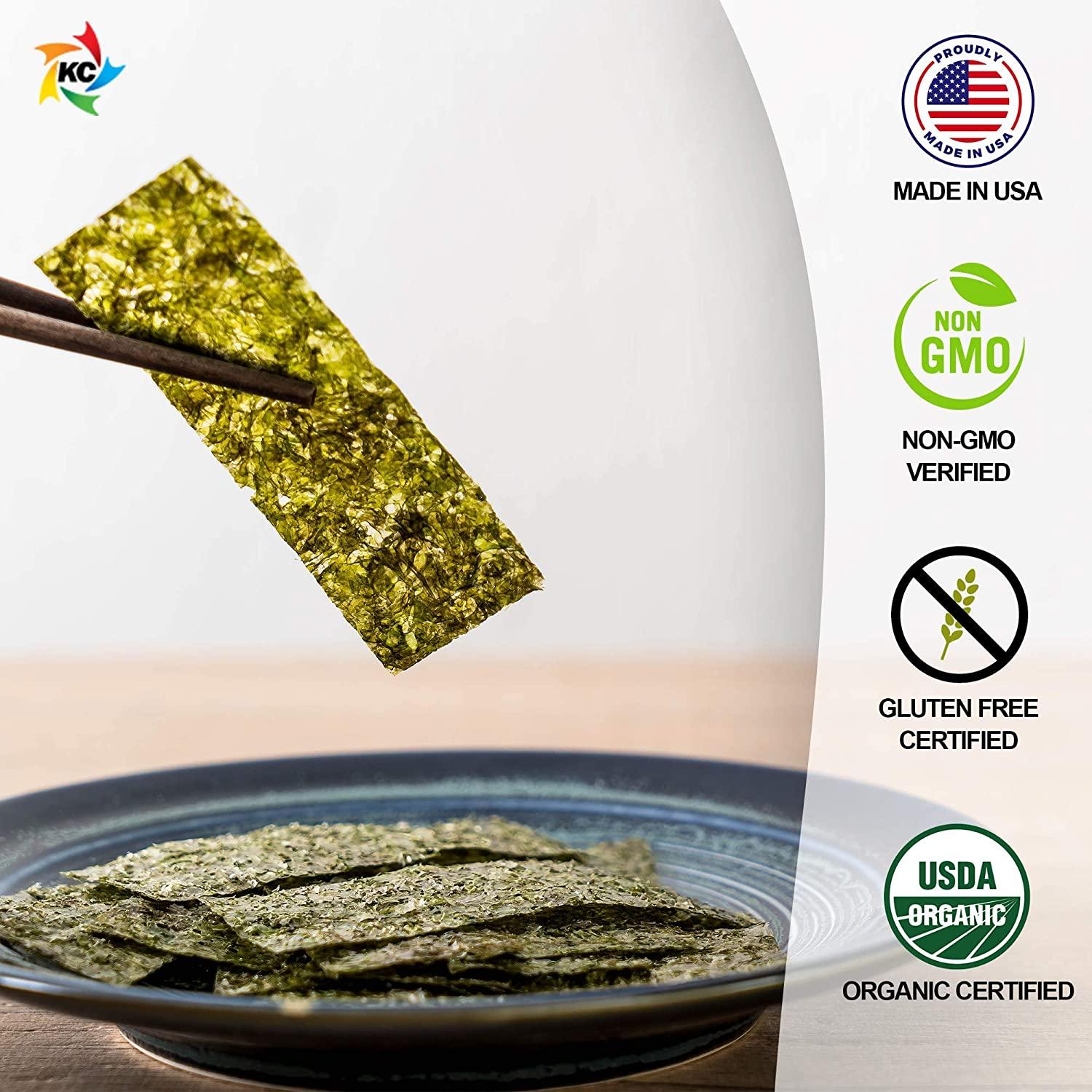 Organic Sweet 'N Spicy KIMNORI Seasoned Seaweed Snacks Sheets - 12