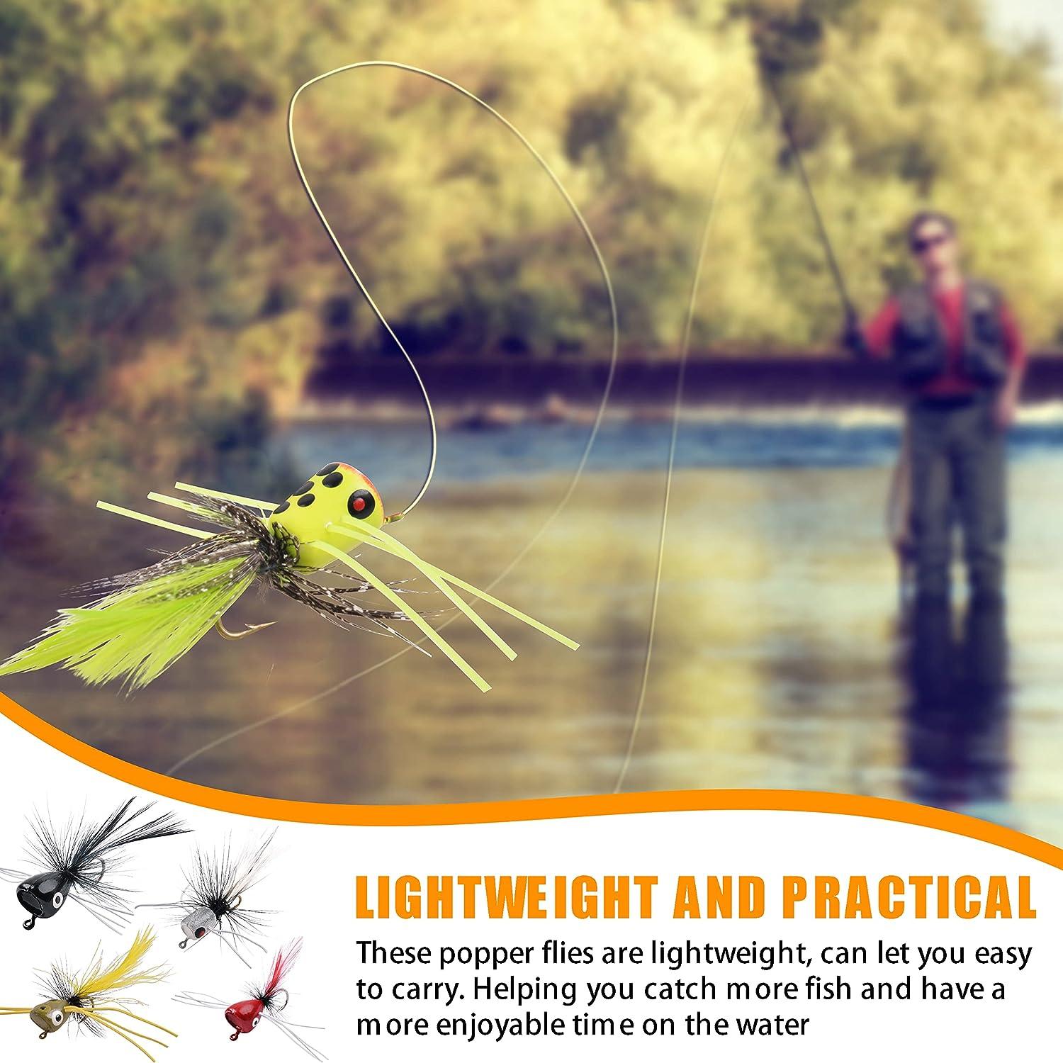 Popper-Flies-for-Fly-Fishing-Topwater-Panfish-Bluegill-Bass-Poppers Flies  Bugs Lures