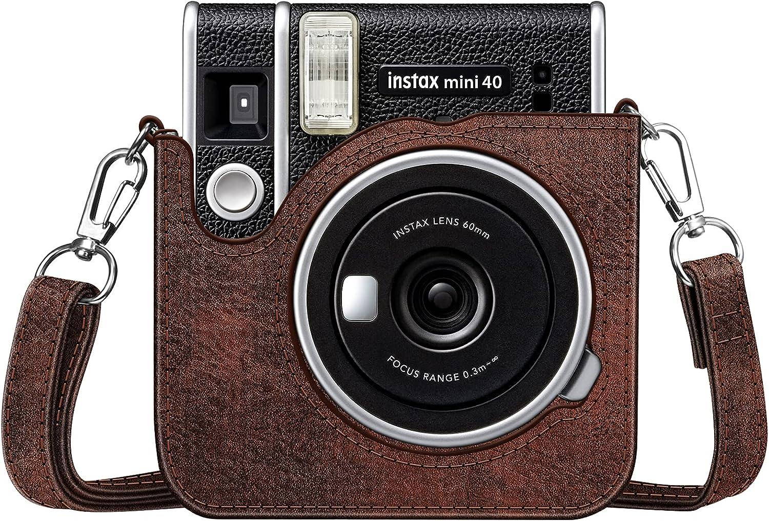 Fintie Protective Case for Fujifilm Instax Mini 40 Instant Camera - Premium  Vegan Leather Bag Cover with Removable Adjustable Strap, Vintage Brown