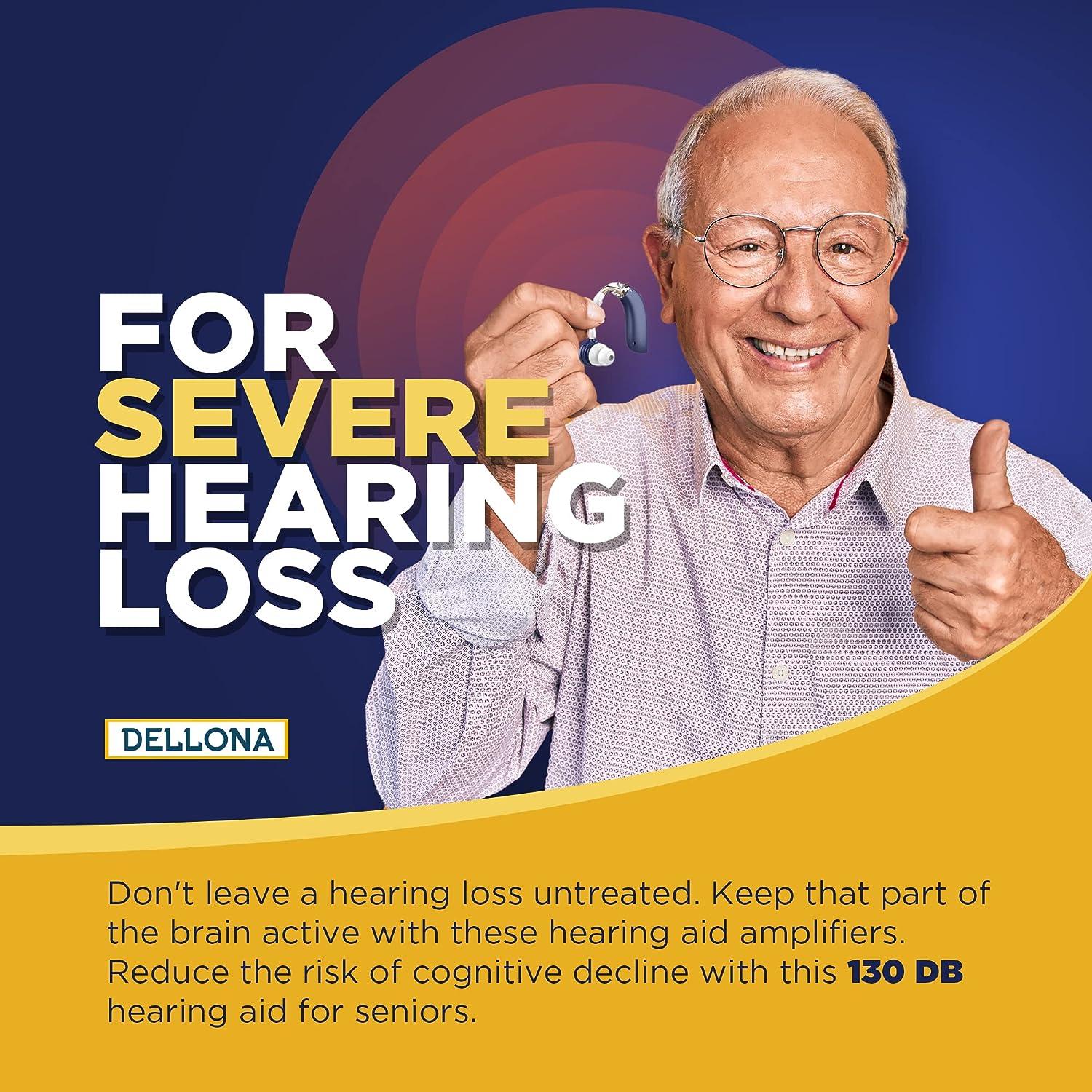 Dellona Hearing Aids for Seniors Severe Hearing Loss Rechargeable