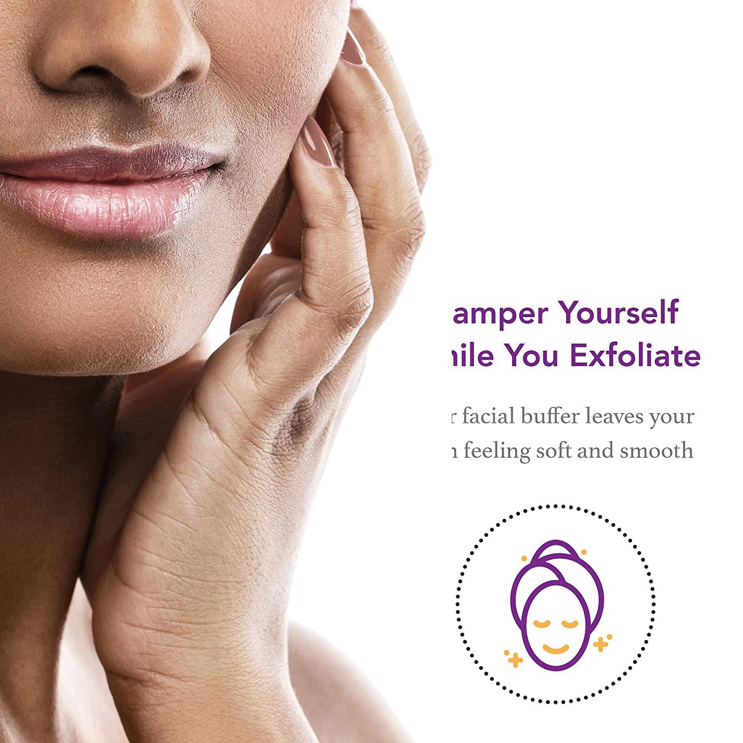 Hair Off Facial Buffer AllNatural, Pain & Chemical Free Hair Removal Exfoliates Skin