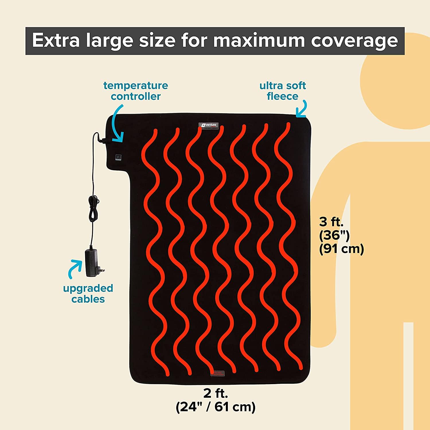 36" x 24" Venture Heat Far Infrared Deep Heating Pad for Injury