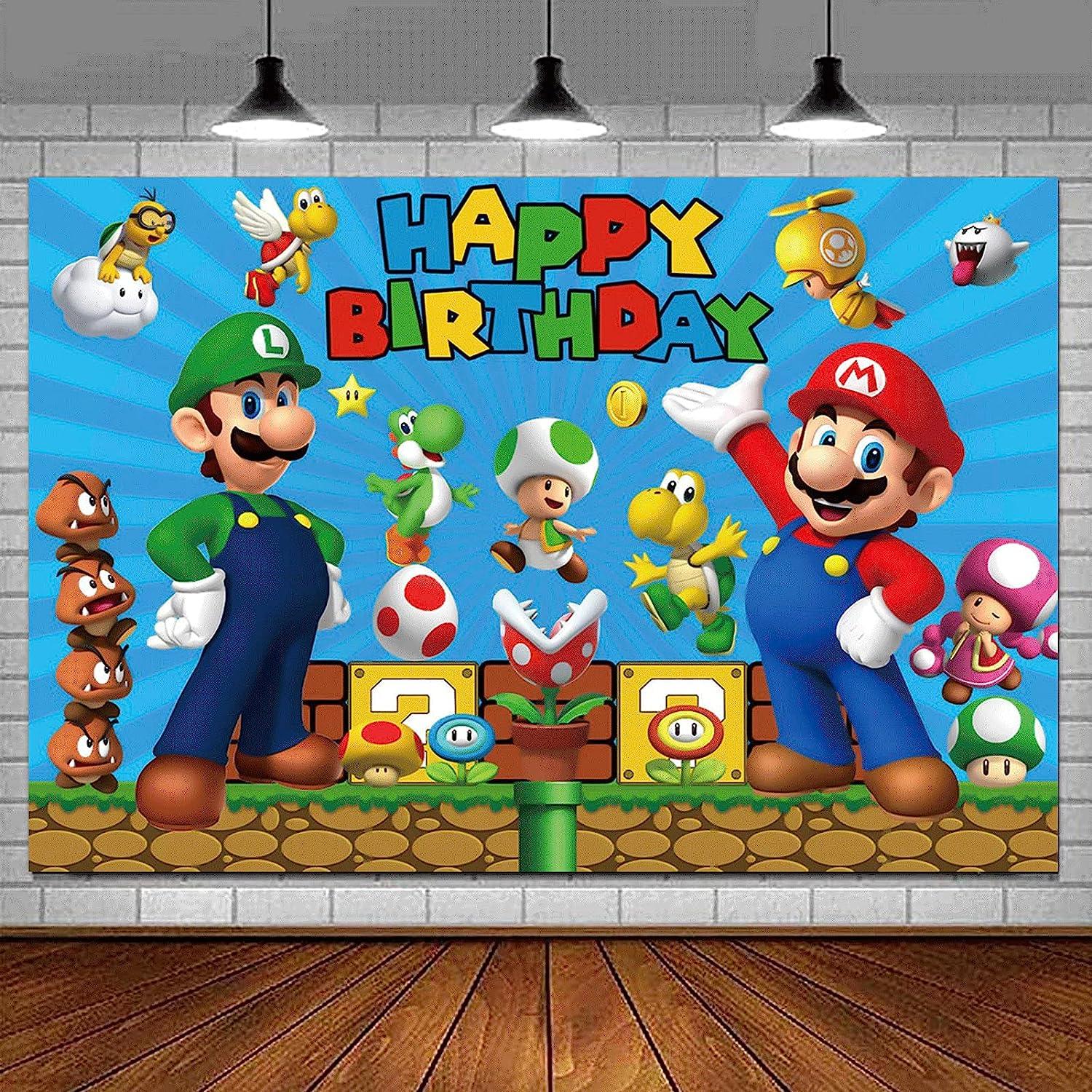 super mario birthday banner