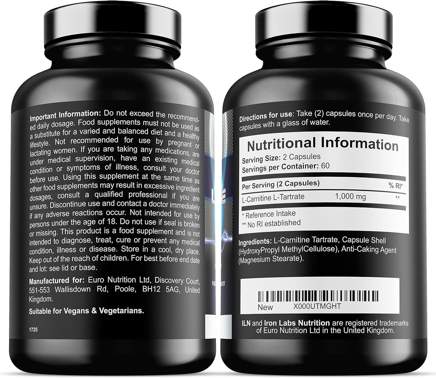L Carnitine 1000mg - Vegetarian & Vegan Capsules for Men and Women - 4  Month Supply - 240 Vegan Capsules | Buy Now with Express International  Delivery