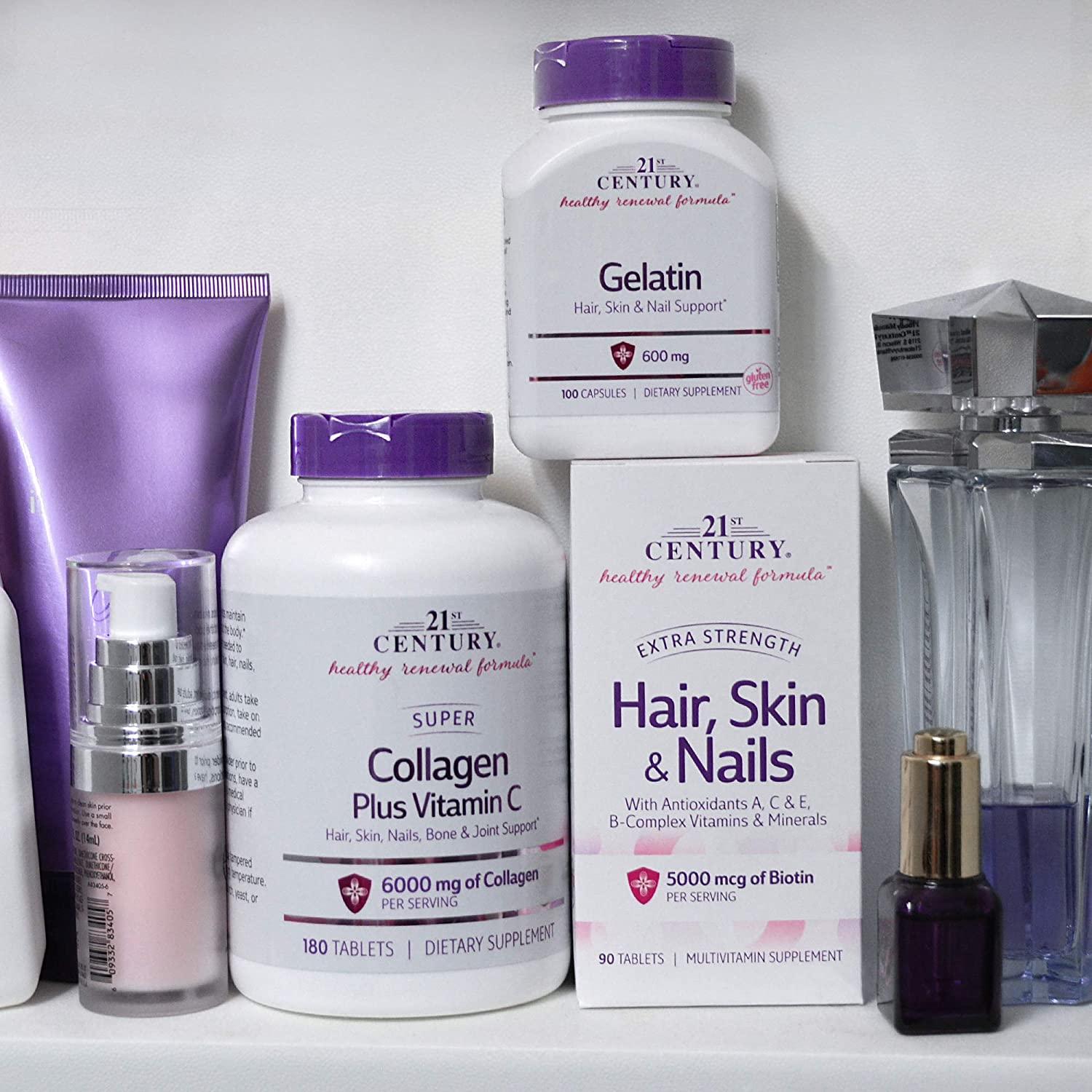 21st Century Gelatin 600 mg 100 Capsules for Joint & Muscle Support