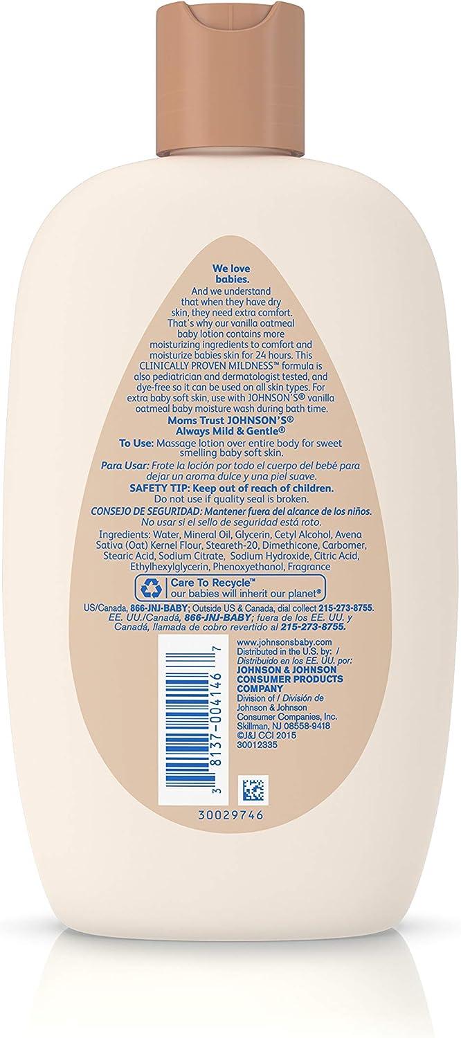 Johnson's Baby Lotion Vanilla Oatmeal 15 fl oz