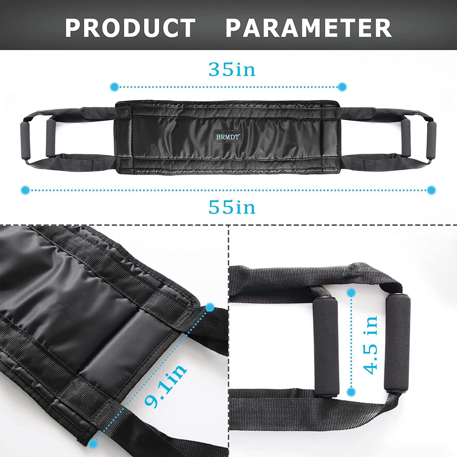 BRMDT 35 Inch Gait Belt Lift Belt Transfer Sling Back Belts, Support