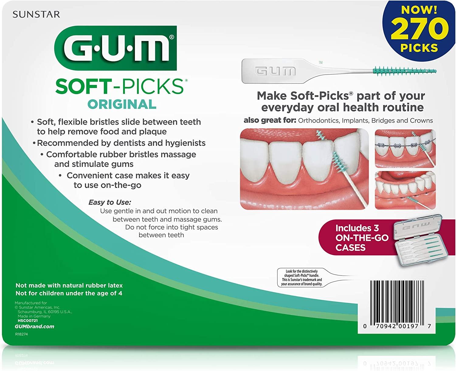 GUM 6325A SoftPicks Original Dental Picks, 270 Count multi