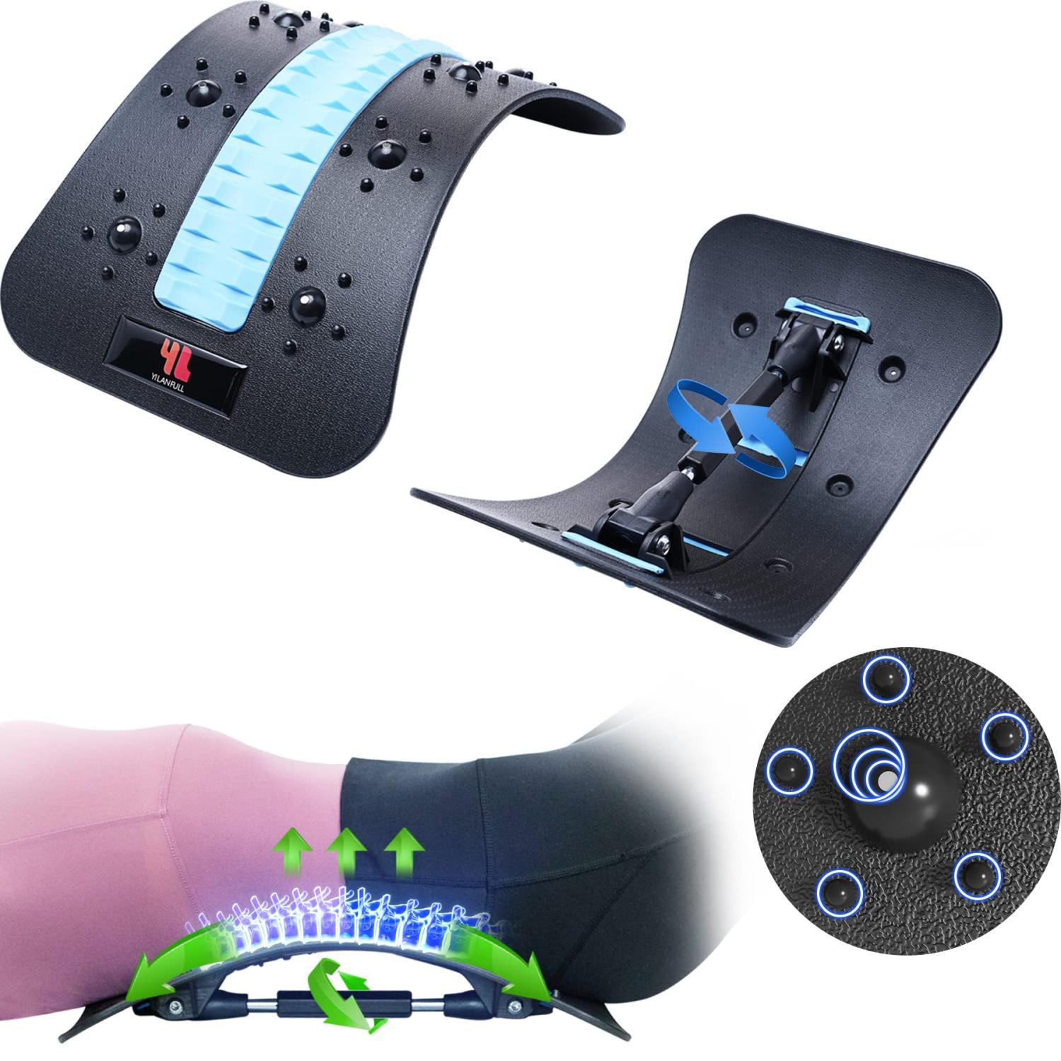 Adjustable Back Stretcher with Acupressure Points for Back Pain Relief Lower Back