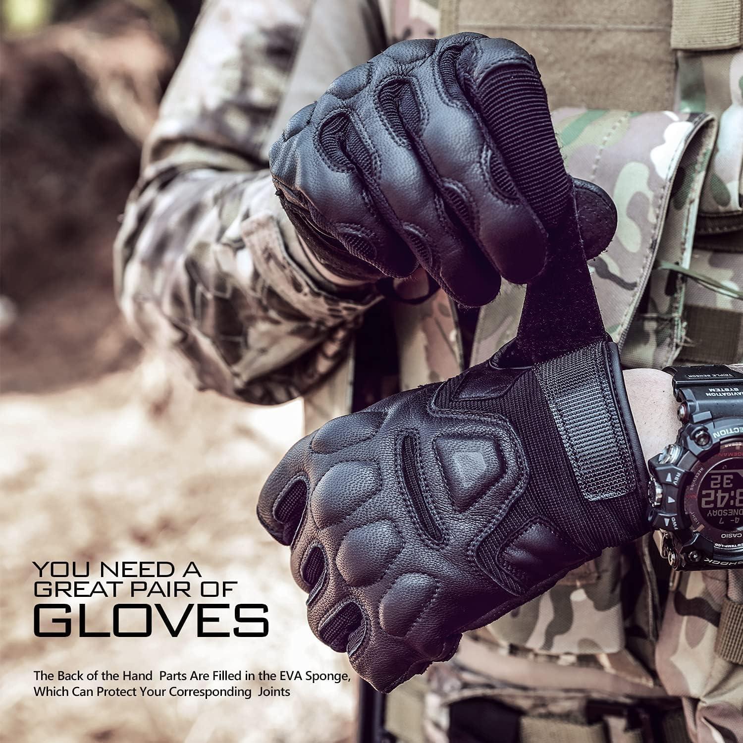 Tactical Fingerless Leather Gloves