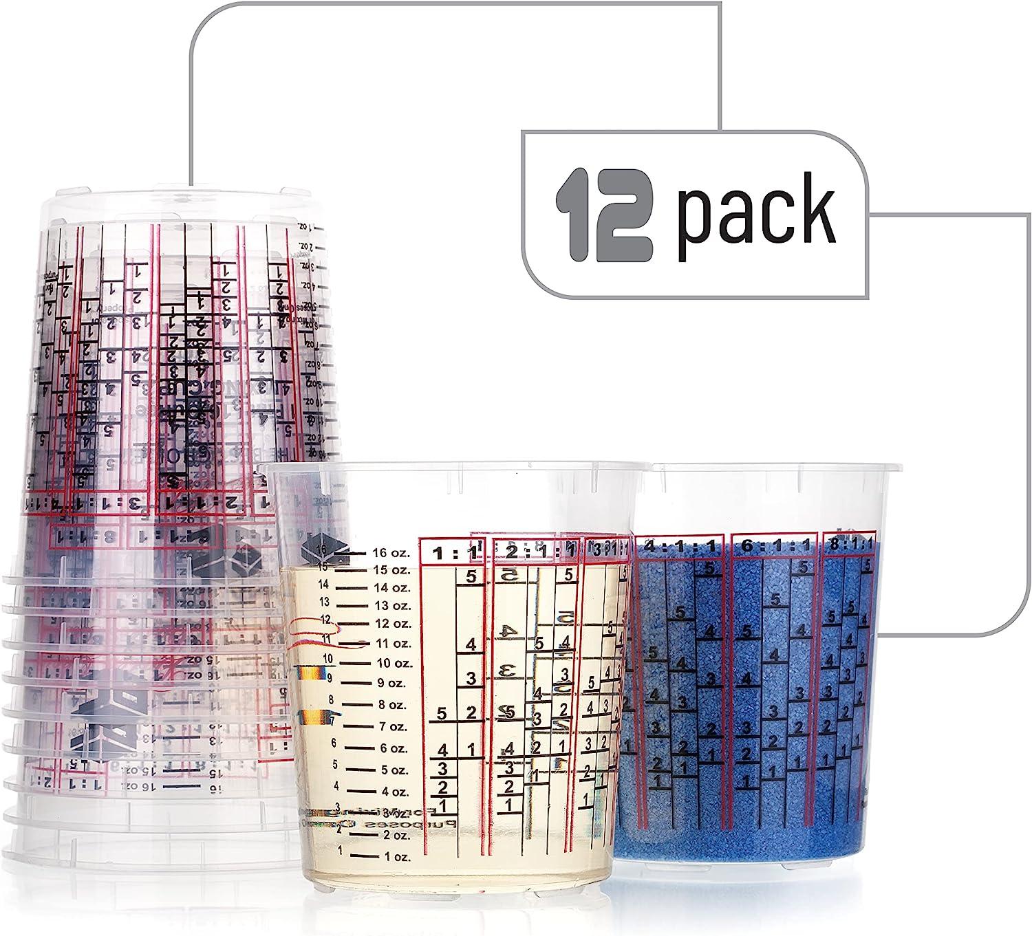 Bates 16 oz Paint Mixing Cups 12 Pack Resin Mixing Cups for Epoxy