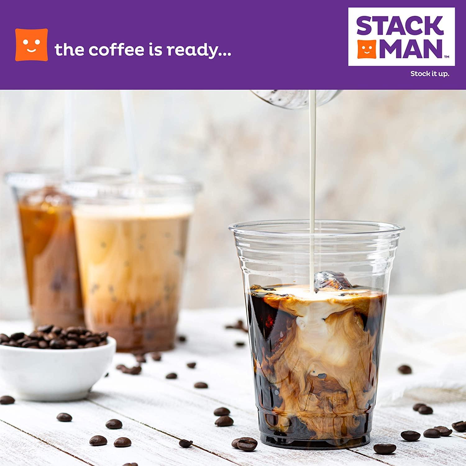 100 Sets - 16 oz. Clear Plastic Cups with Straw Slot Lid | Disposable PET  Crystal Clear Cups with Lids | Buy Now with Express International Delivery  | GoSupps.com