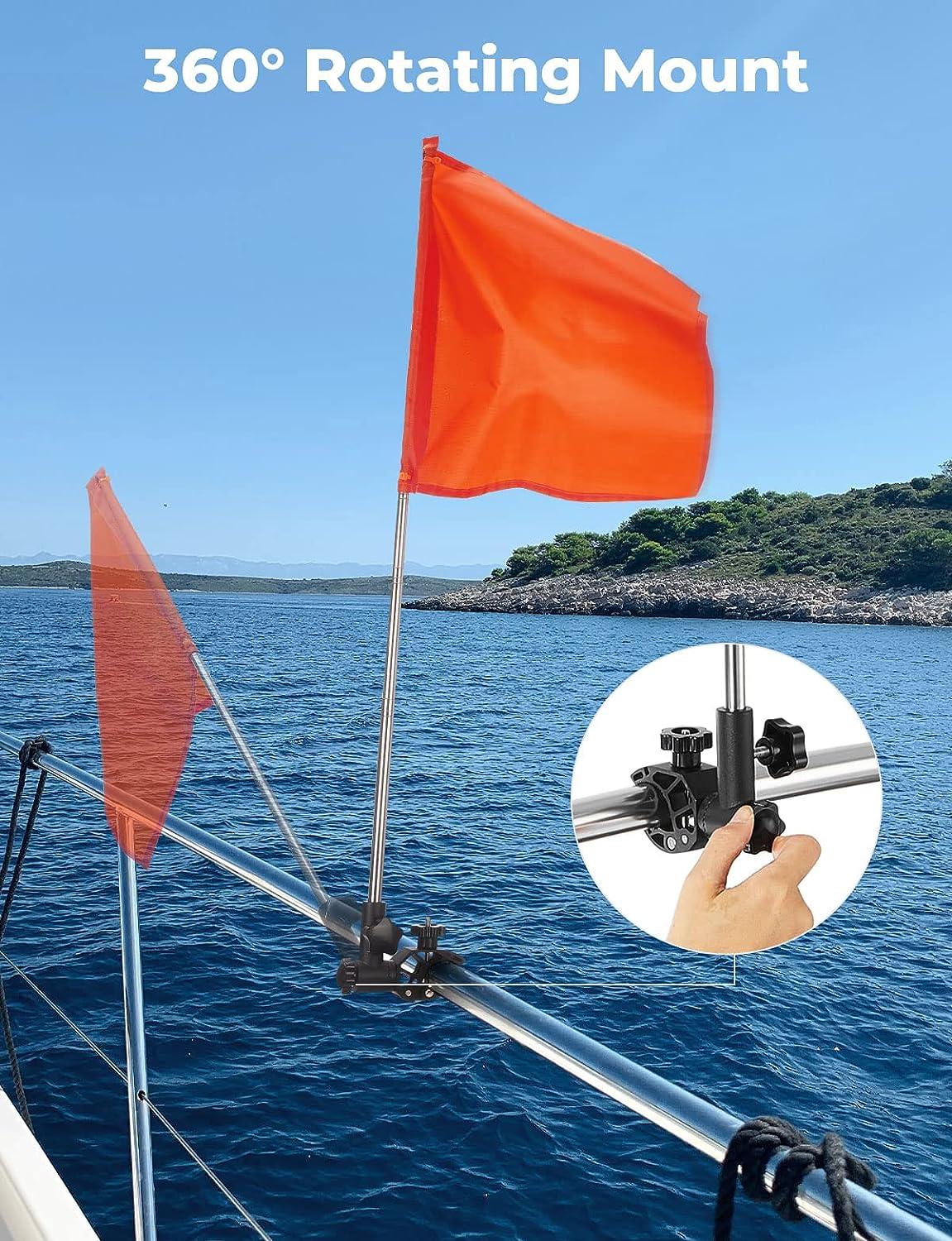 kemimoto Orange Boat Flag, Water Ski Flag with Replacement Flag