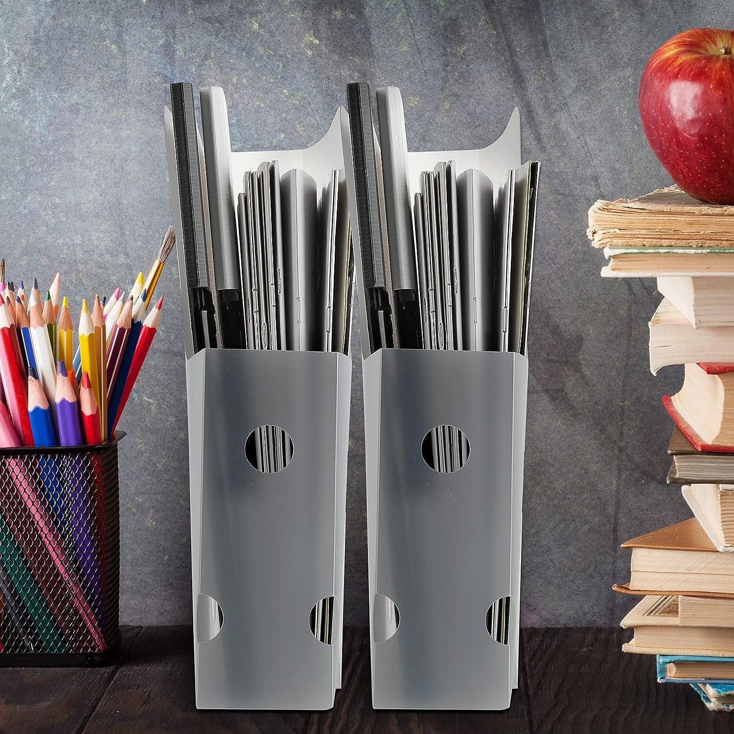 Jutom 6 Pcs Vertical Scrapbook Paper Holder Frosted Scrapbook Storage