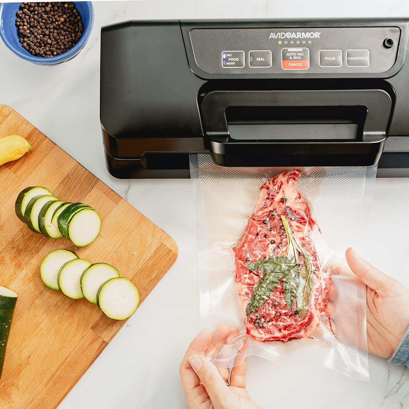 Avid Armor Vacuum Sealer Bags Quart Size 200 Bulk Pack 8 x 12 for Food