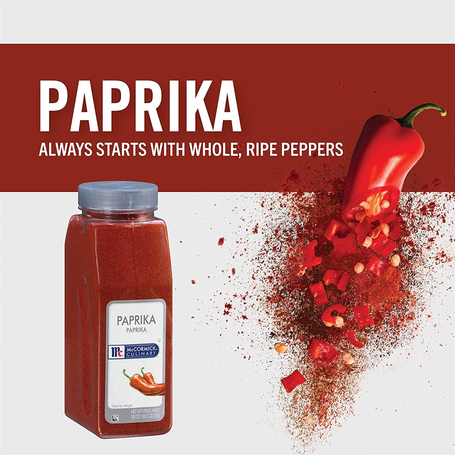 McCormick Culinary Paprika, 18 oz One 18 Ounce Container of Sweet