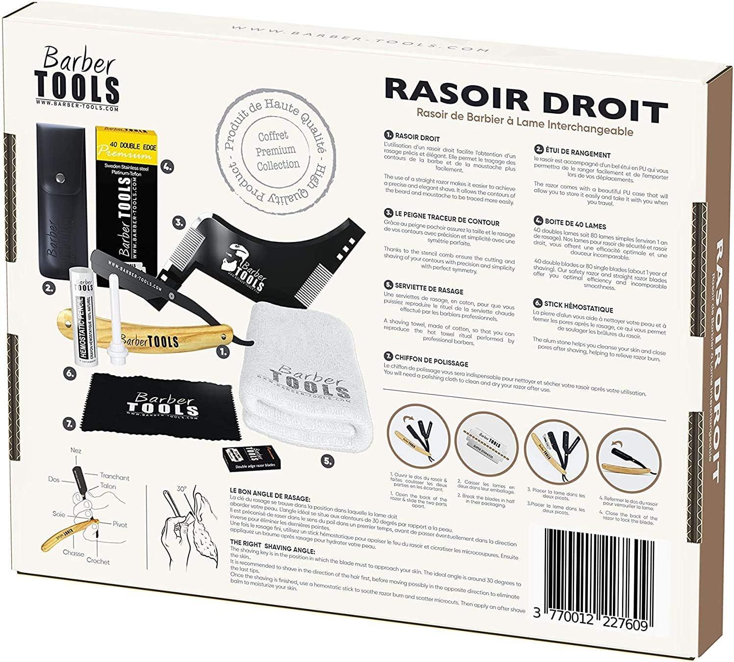 Premium Shaving Set: Razor with Interchangeable Blades 40 Double Blades ...