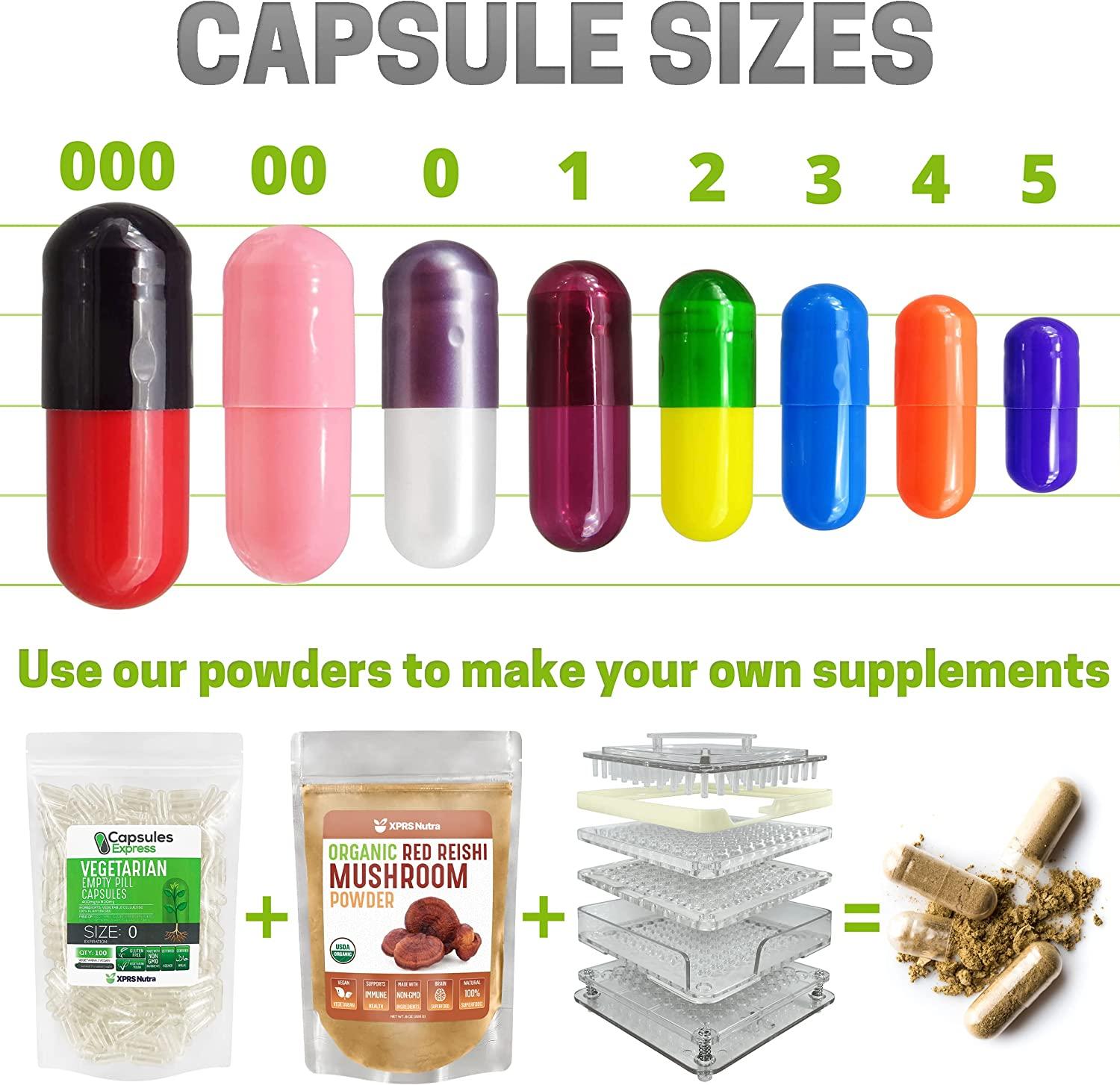 Size 00 Empty Capsules 100 Count Clear Empty Vegan Capsules Empty