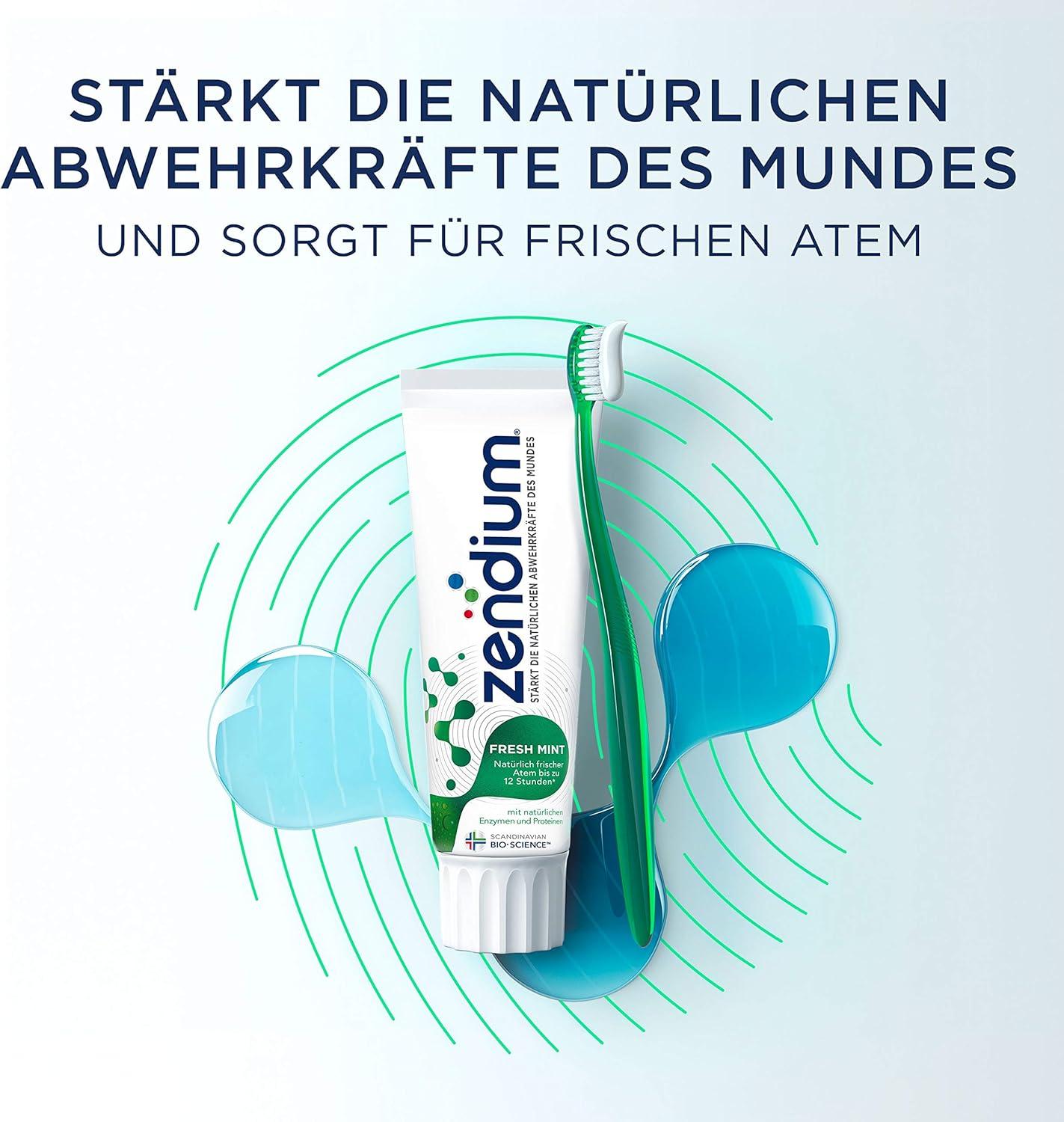 Zendium Toothpaste for Naturally Fresh Breath - Fresh Mint Proteins ...