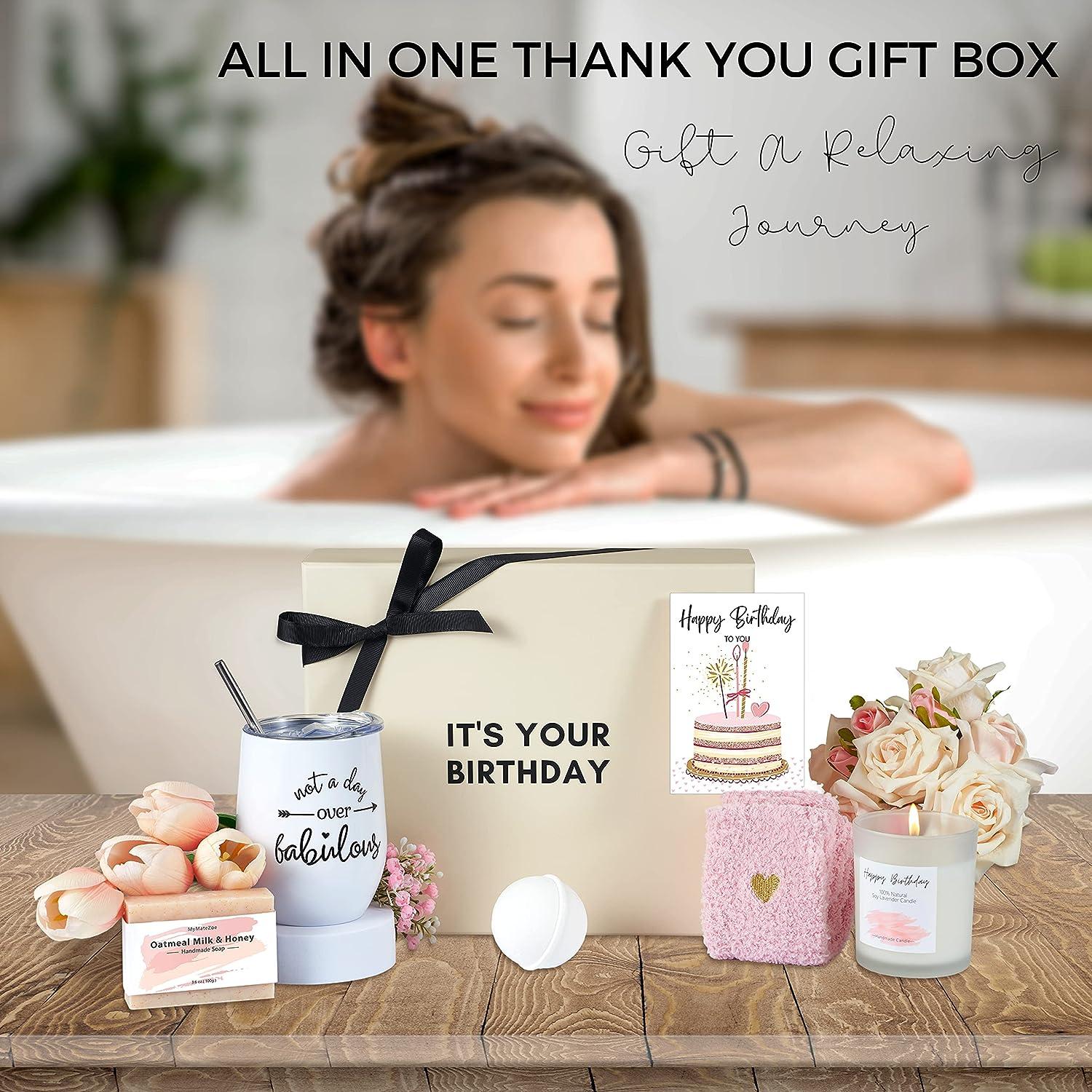 Birthday Gifts For Women-Relaxing Spa Gift Box Basket For Her Mom Sister  Best Friend Unique Happy Birthday Bath Set Gift Ideas -Valentine's Day gifts  for women 