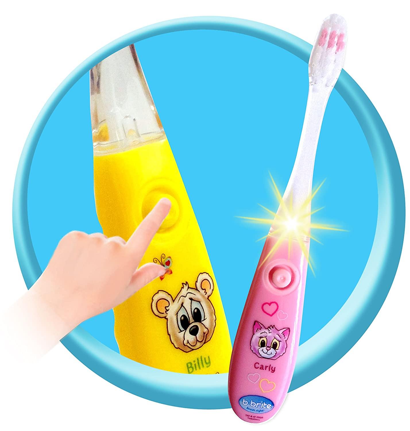 Children's Toothbrush with Flashing Timer Pack of 3 Cutie Girls)