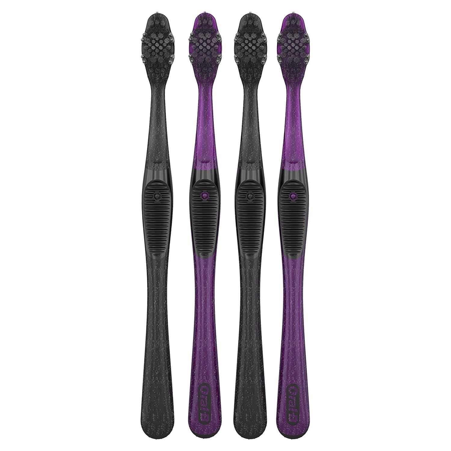OralB Charcoal Toothbrush Whitening Therapy Soft 4ct Advanced Teeth