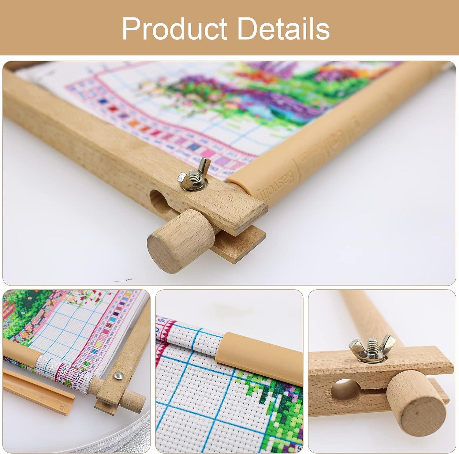 guofa Embroidery Stand - Adjustable Rotated Cross Stitch Stand Lap Beech Wood Embroidery Hoop Holder Hands Free Needlepoint Frame Stand for Art Craft