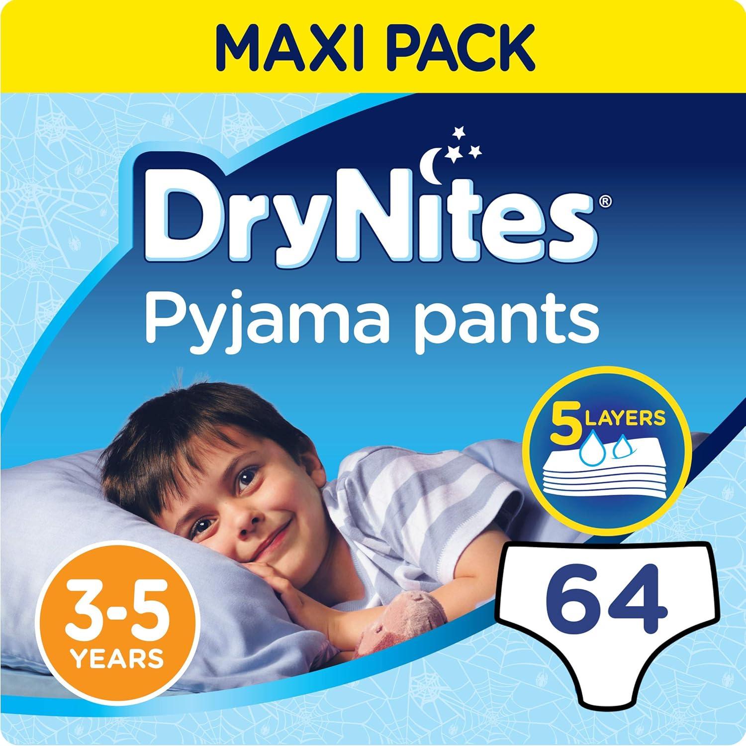 Huggies DryNites Night Diapers for Boys (3-5 Years) 64 Count