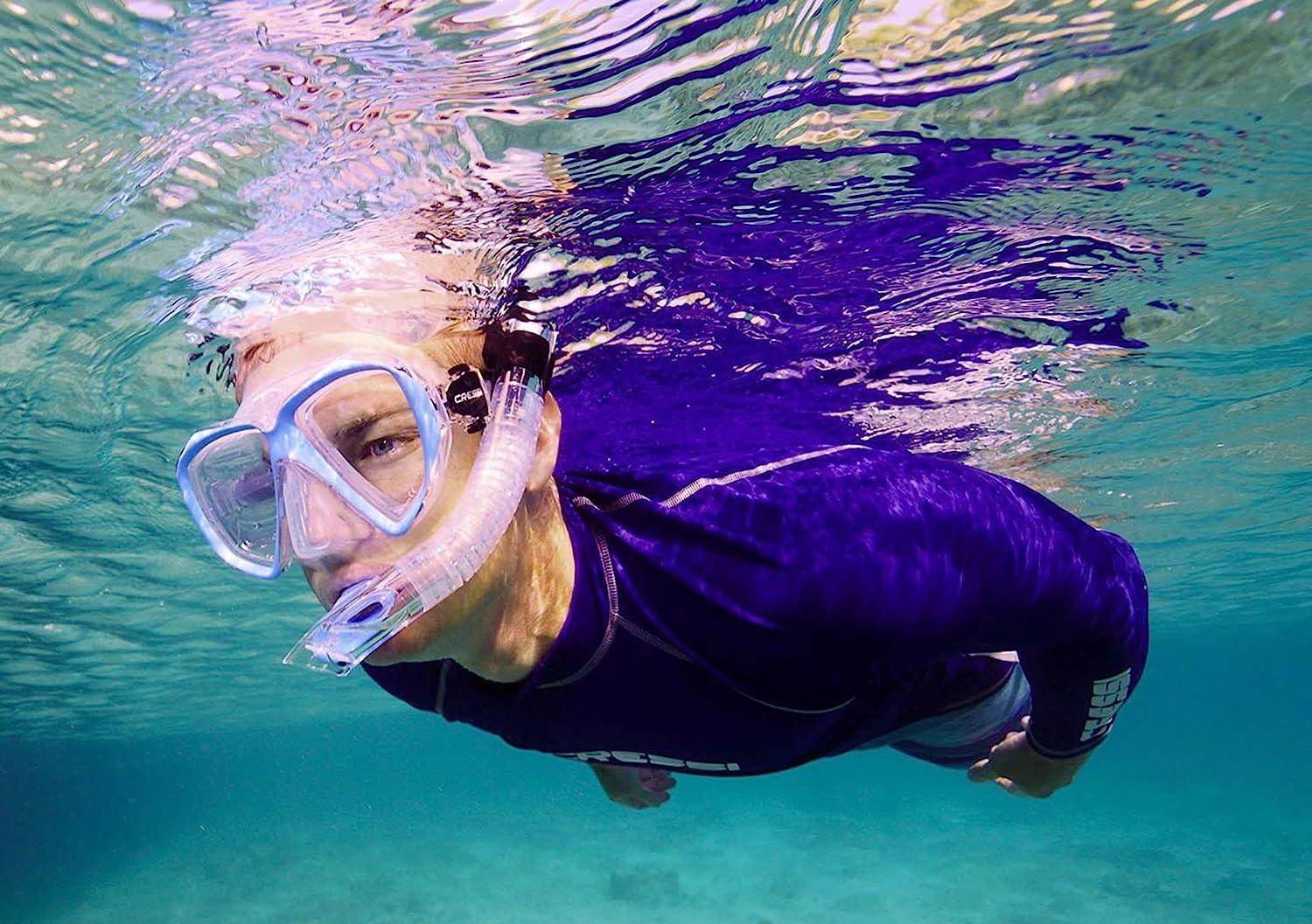 Cressi Adult SemiDry Snorkel for Scuba Diving, Snorkeling, and