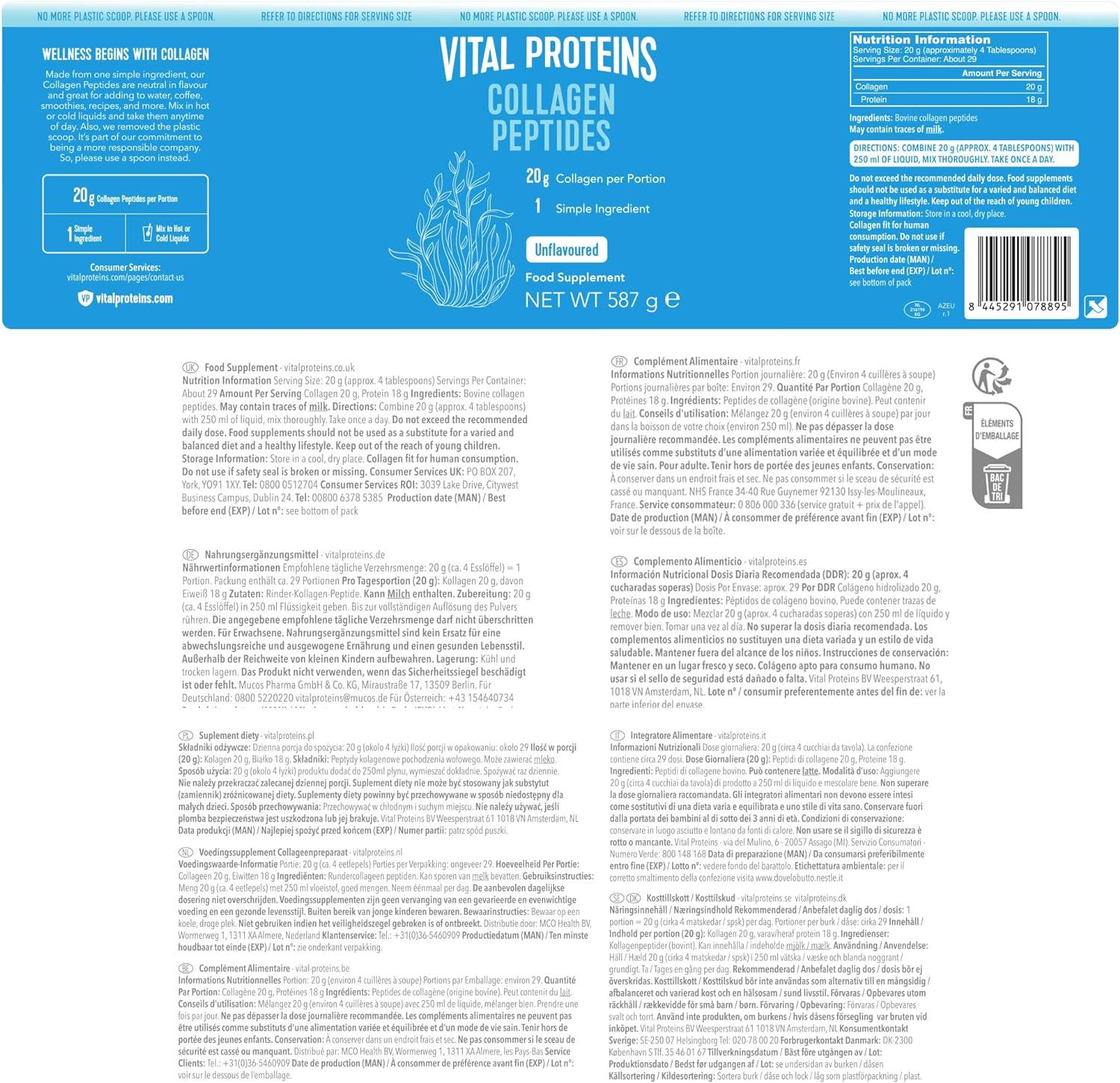 Vital Proteins Collagen Peptides For Skin, Hair, Nail & Joint Support 20g Collagen Chocolate