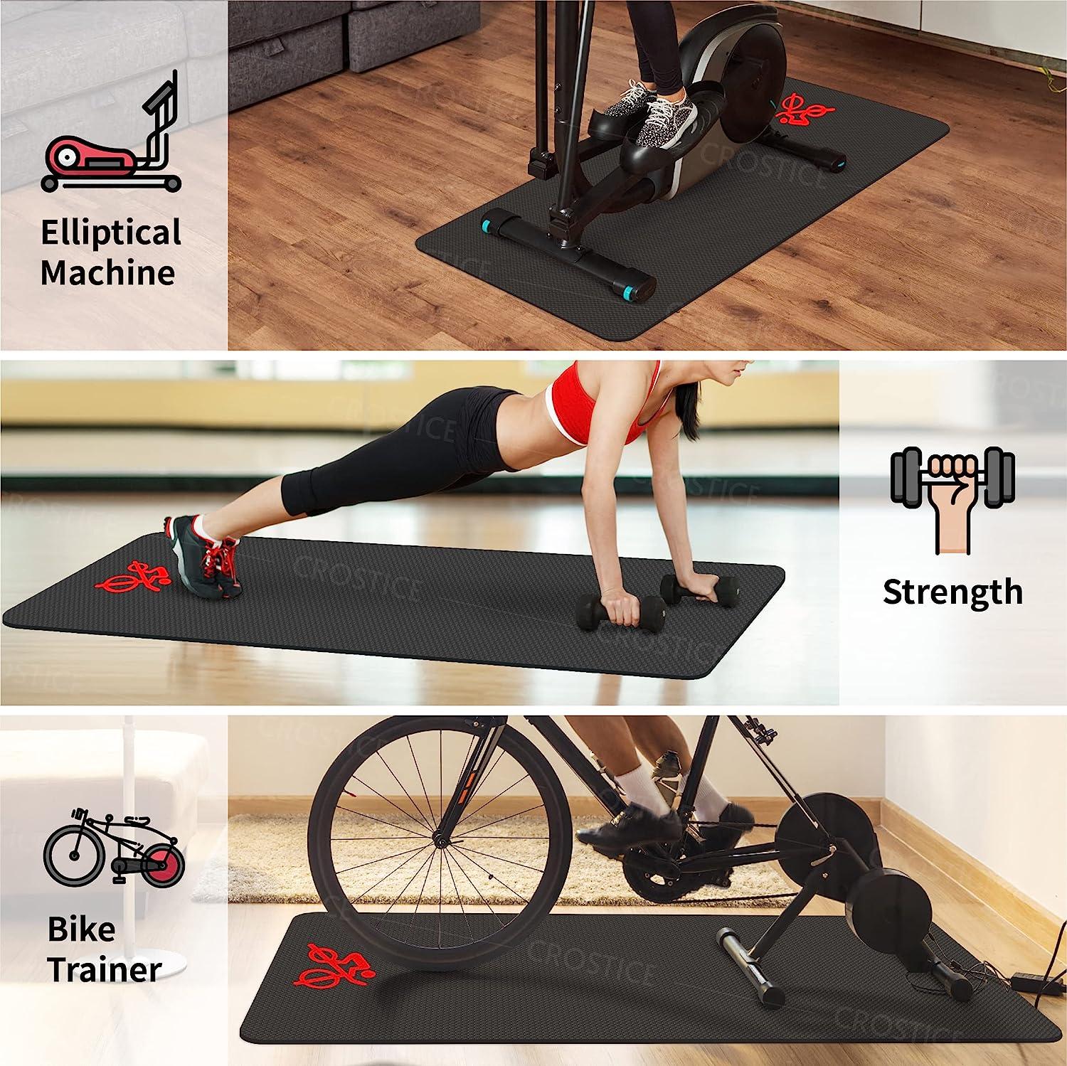 Crostice Bike Mat Compatible with Peloton Original Bike & Bike Plus &  Treadmill, Upgrade Thickness 6mm, for Bike Trainer, Protect Hardwood Floor  Carpet, Accessories for Cycling Home Gym 30x60-Mat