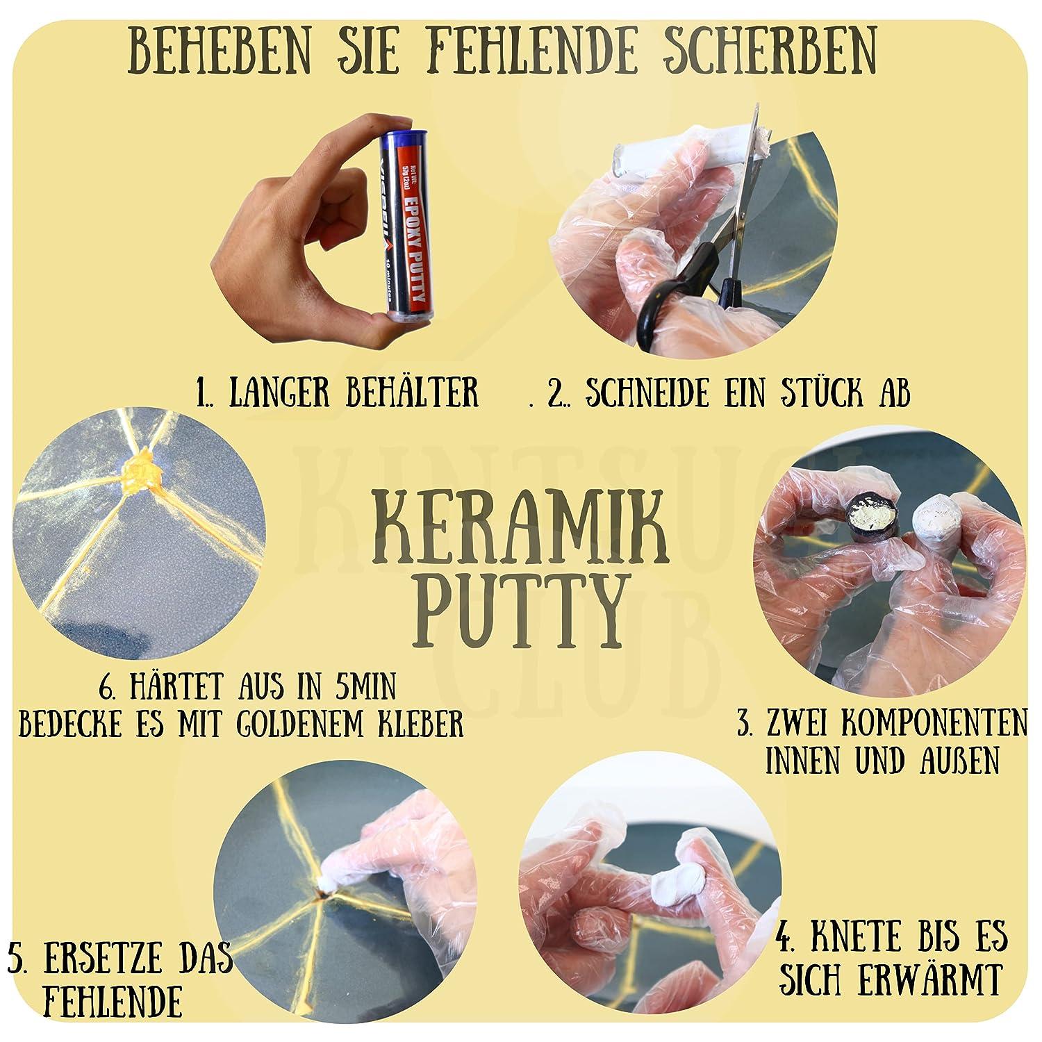 Kintsugi Repair Kit Repair Broken Ceramics with Gold Glue