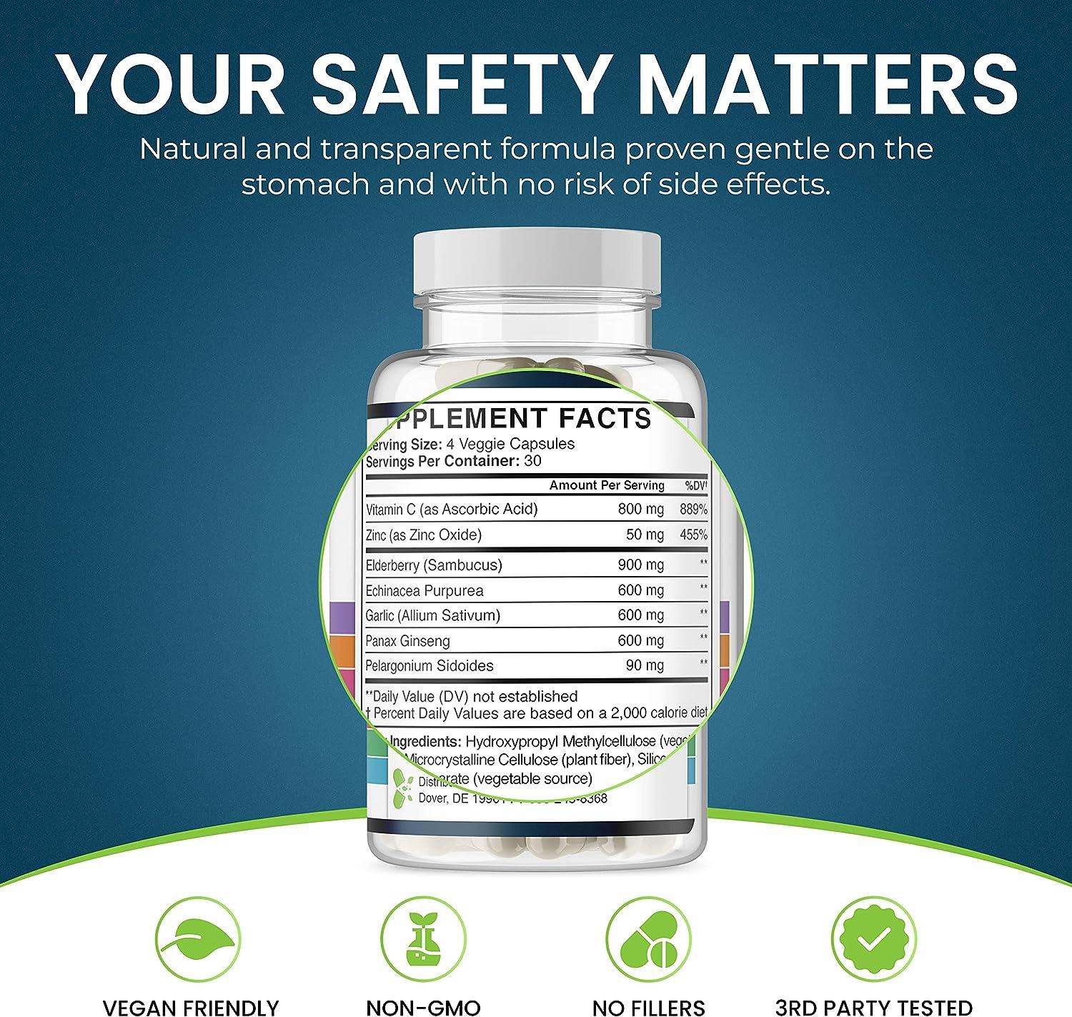 GANNON MED Ultimate Defense Immunity Vitamins 120 Capsules for Adults