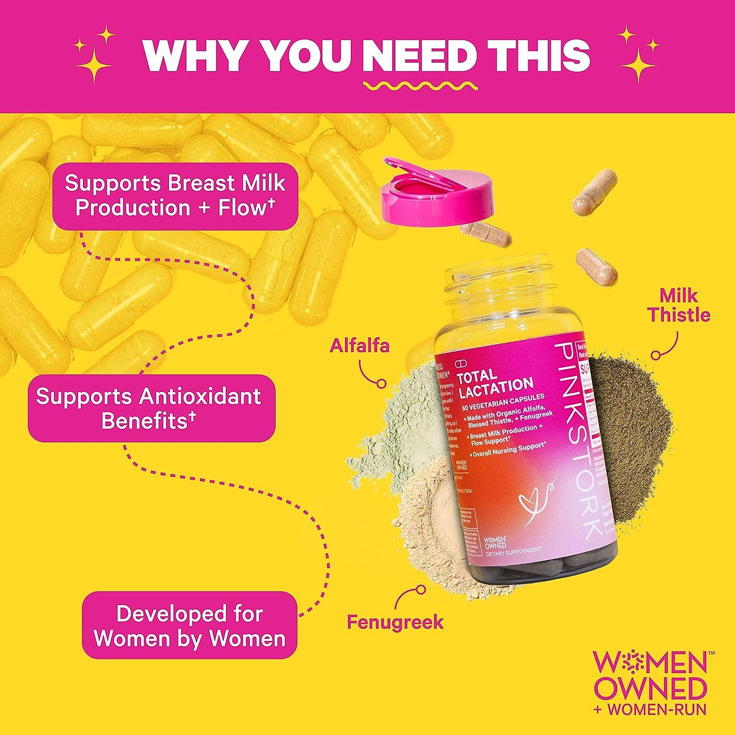 Organic Lactation Support Supplement for Breastfeeding - 60 Capsules ...