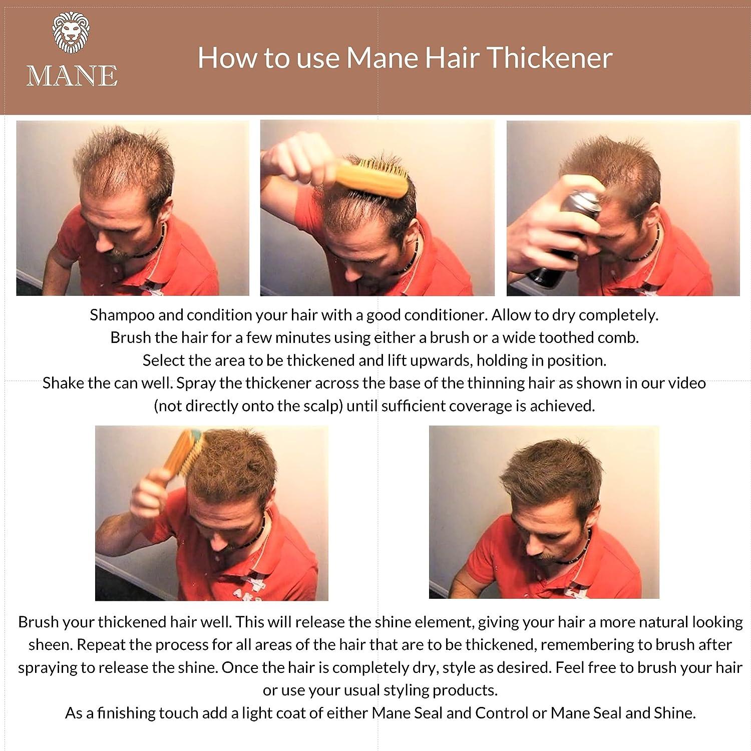 MANE Hair Thickening Spray and Root Concealer 6.76 oz (Black)