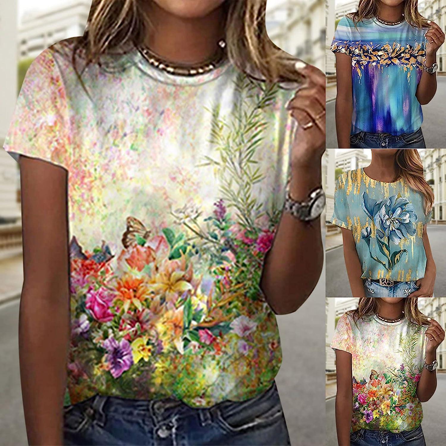 Vintage Flowers Printed Women's T-Shirt | Short Sleeve